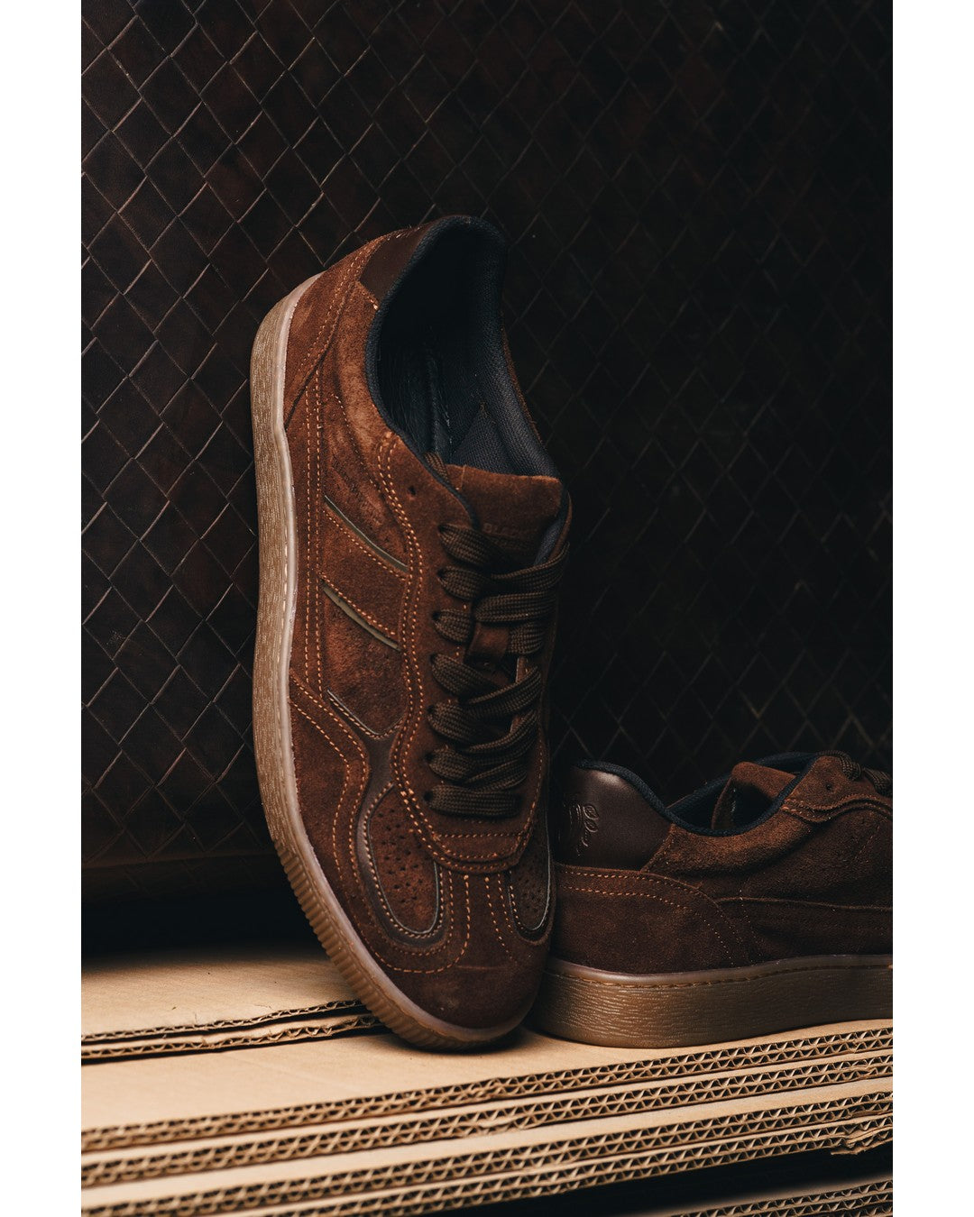 Tenis de Piel Black Peppers Lowtop Leather Sneaker PALERMO Brown/Brown Sole