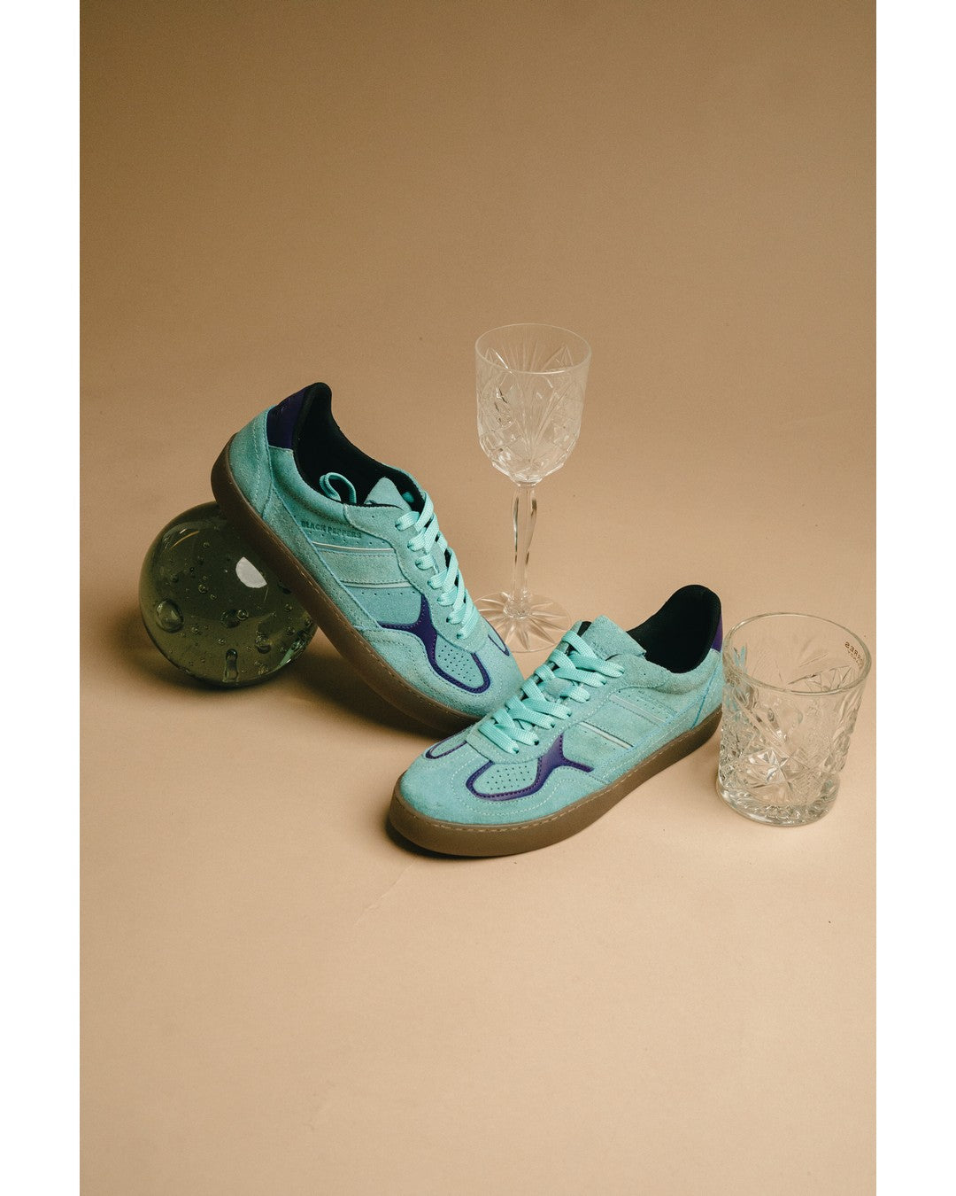 BLACK PEPPERS Lowtop Leather Sneaker PARMA Aqua