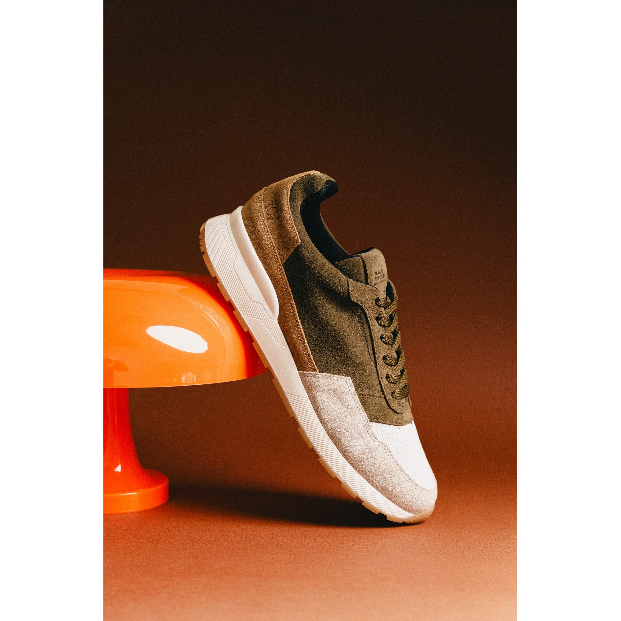 BLACK PEPPERS Trainer Suede Sneaker VERONA Military Green/Camel/Gray