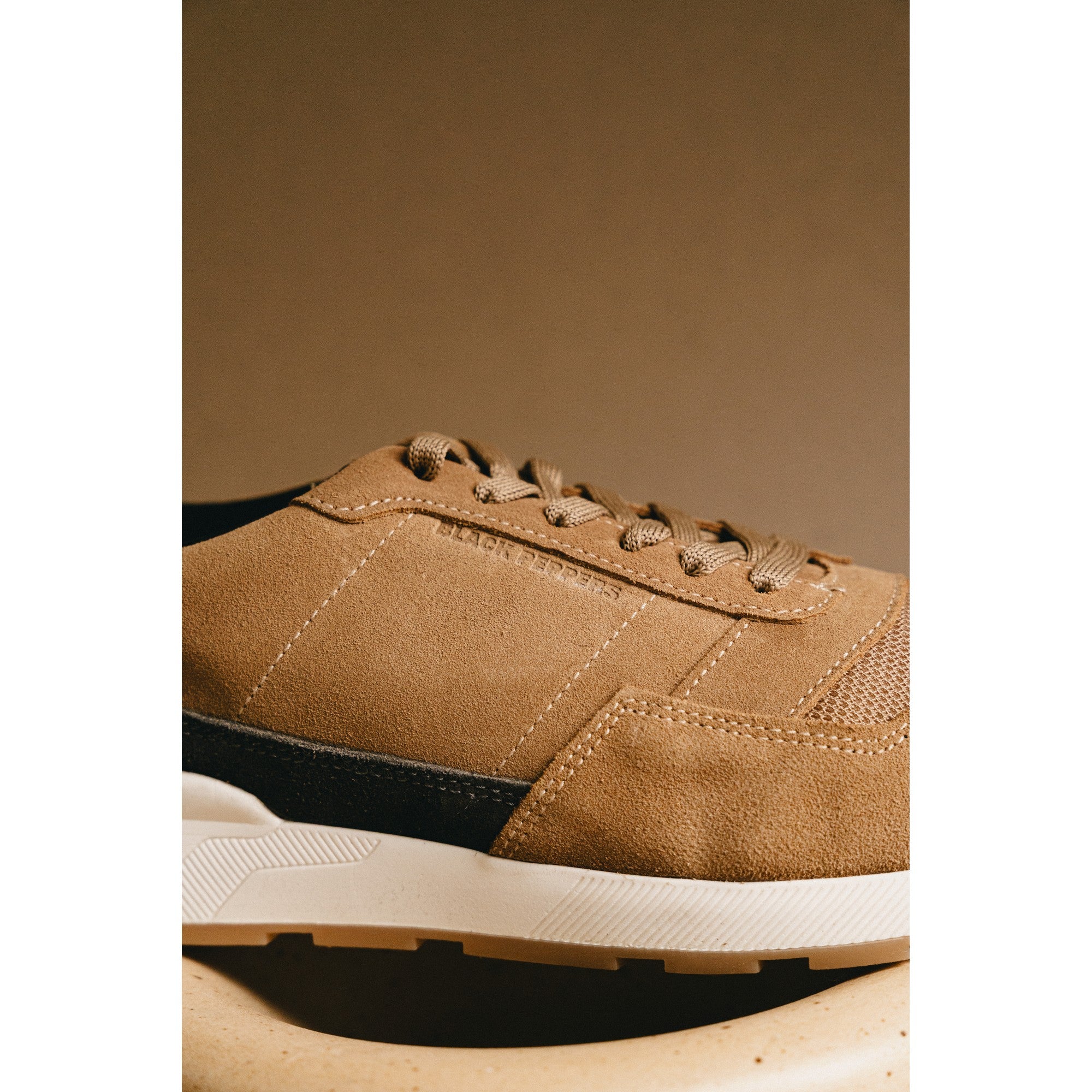 BLACK PEPPERS Trainer Suede Sneaker VERONA Gray/Camel