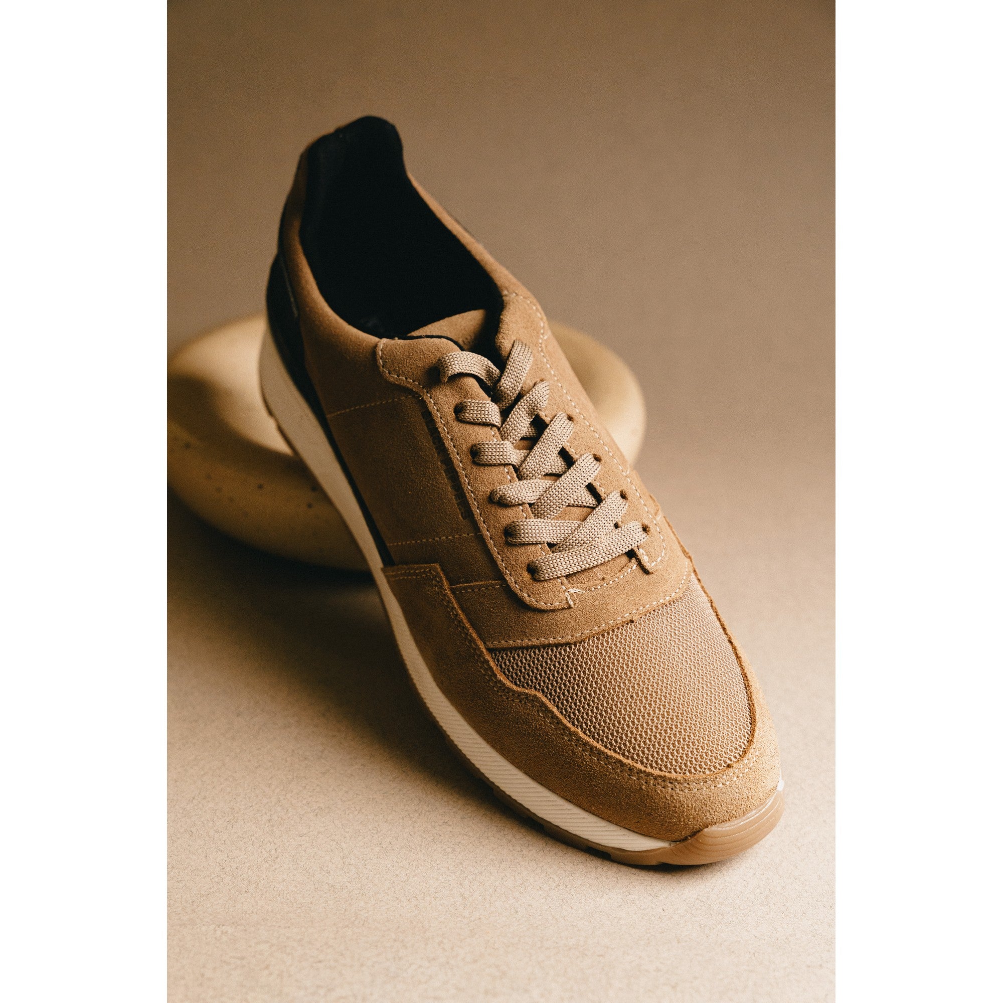 BLACK PEPPERS Trainer Suede Sneaker VERONA Gray/Camel