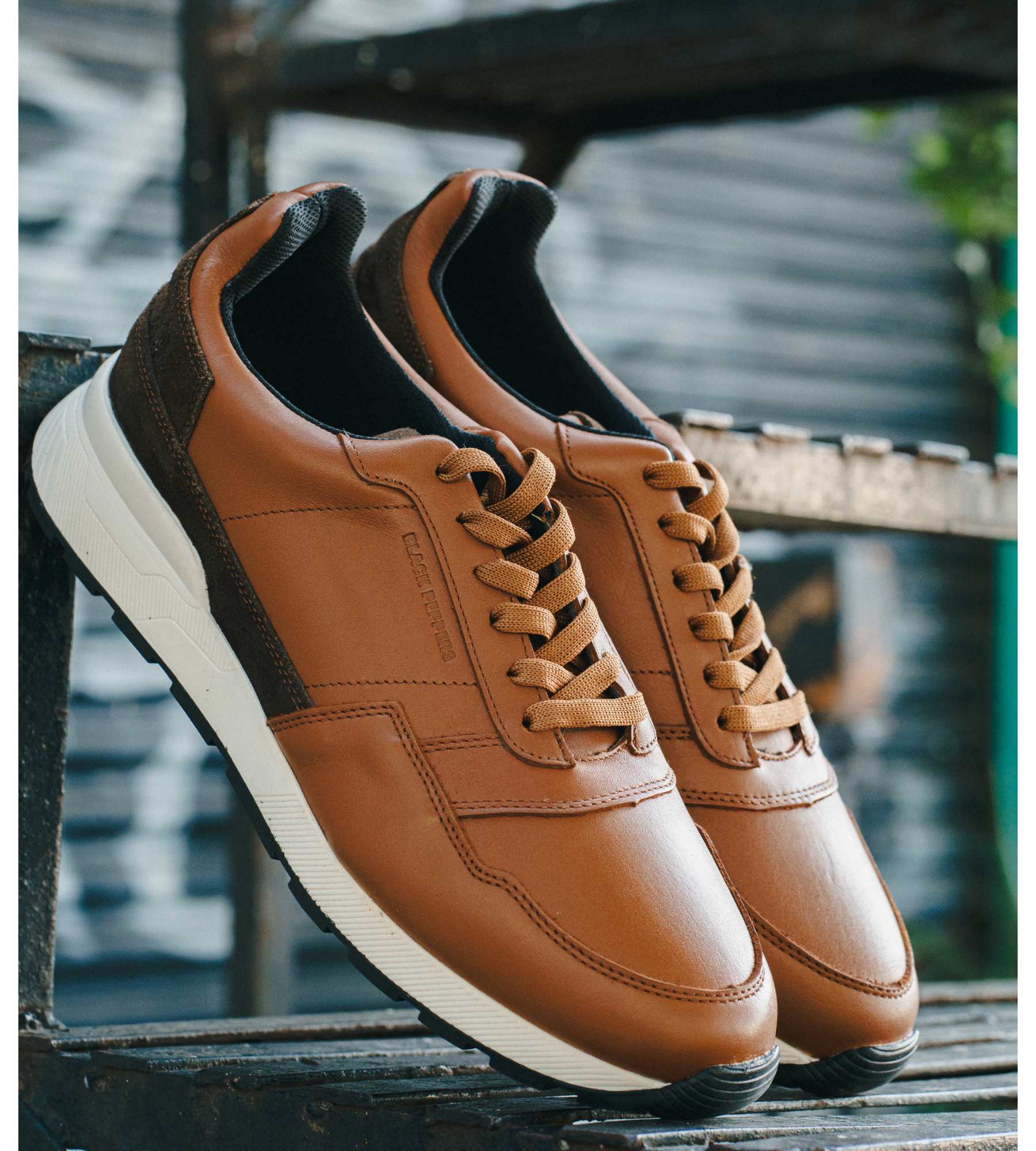 BLACK PEPPERS Trainer Leather Sneaker VERONA Camel