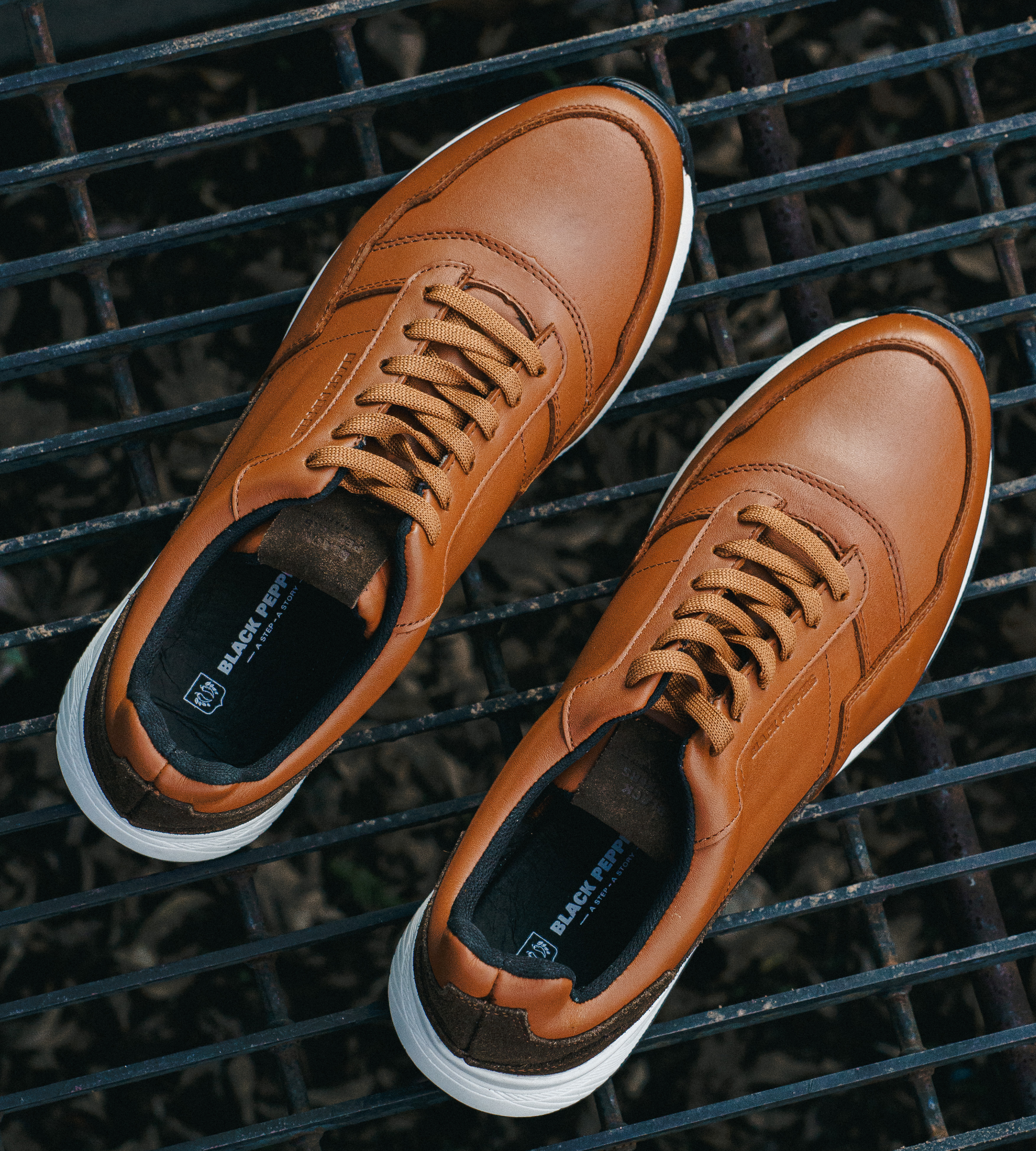 BLACK PEPPERS Trainer Leather Sneaker VERONA Camel