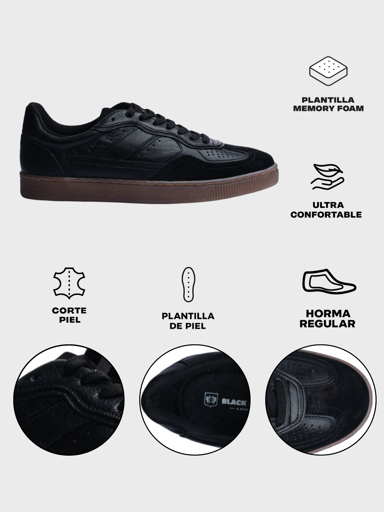 Lowtop Leather Sneaker PARMA Black