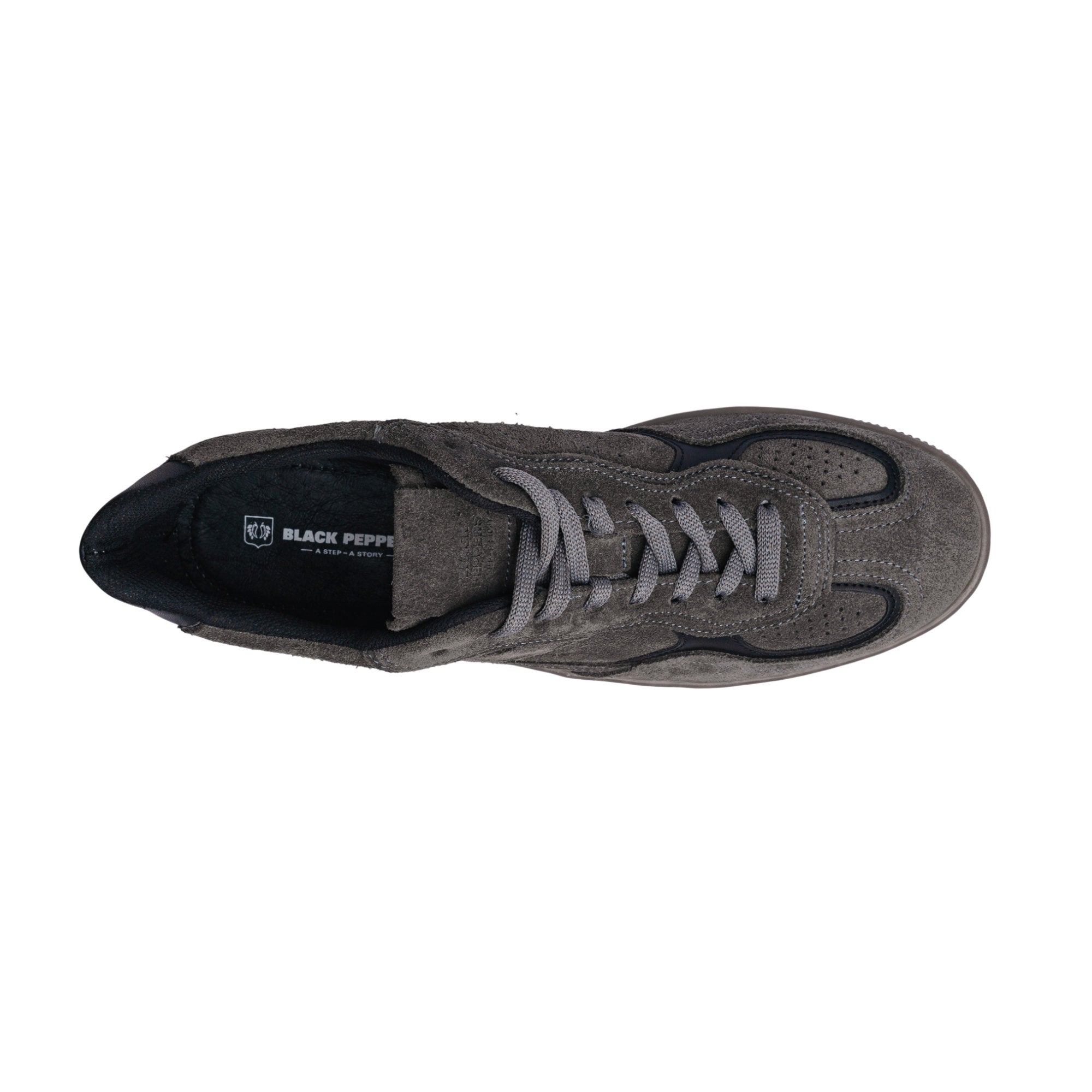 BLACK PEPPERS Lowtop Leather Sneaker PARMA Gris