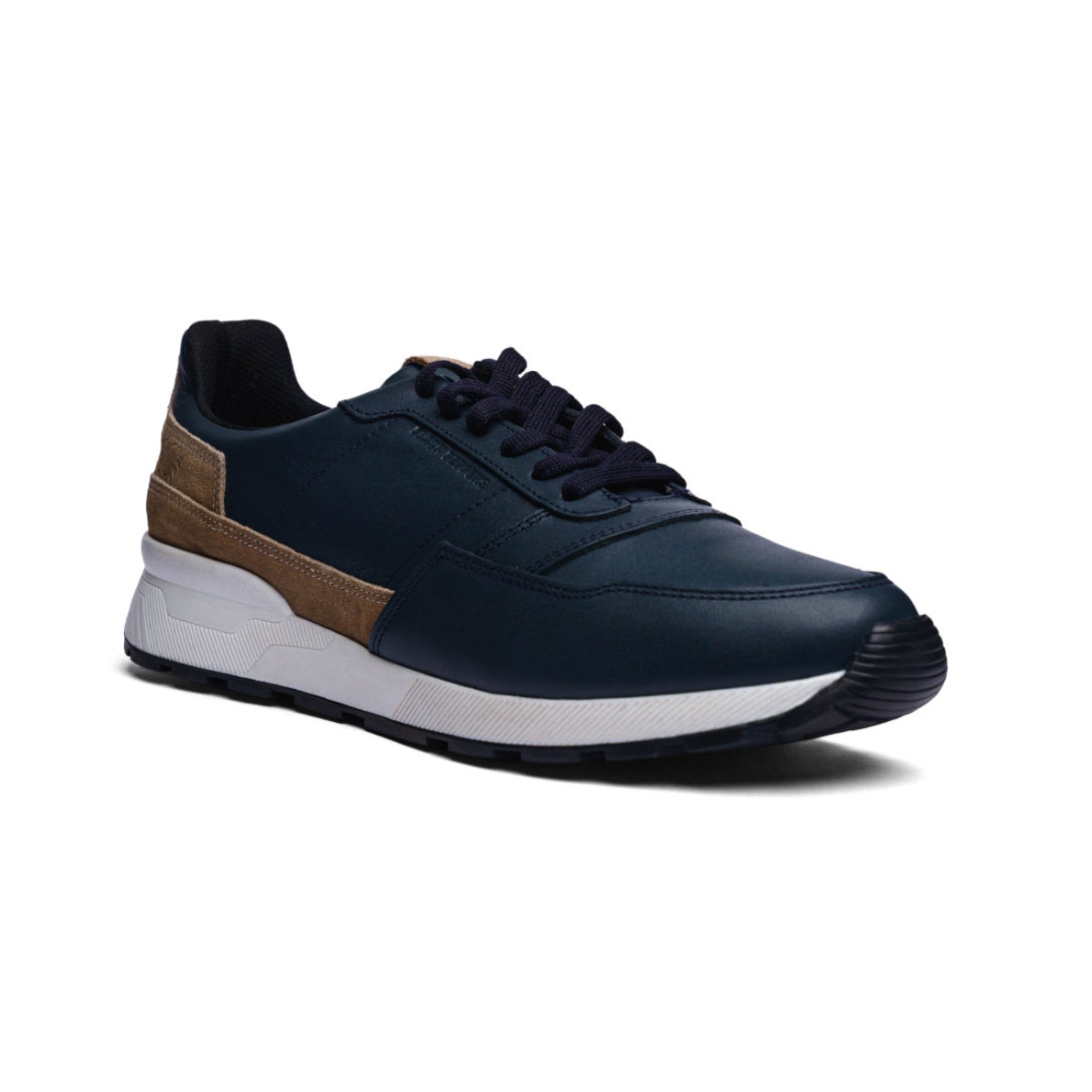 BLACK PEPPERS Trainer Leather Sneaker VERONA NAVY