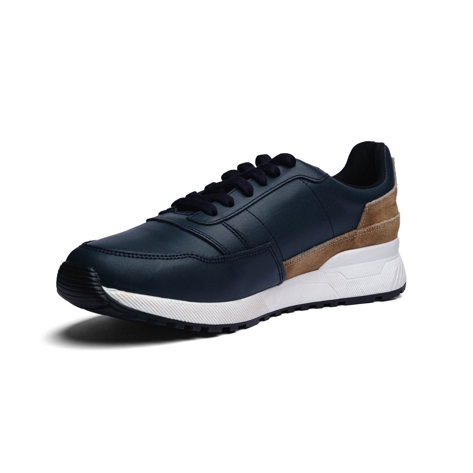 BLACK PEPPERS Trainer Leather Sneaker VERONA NAVY
