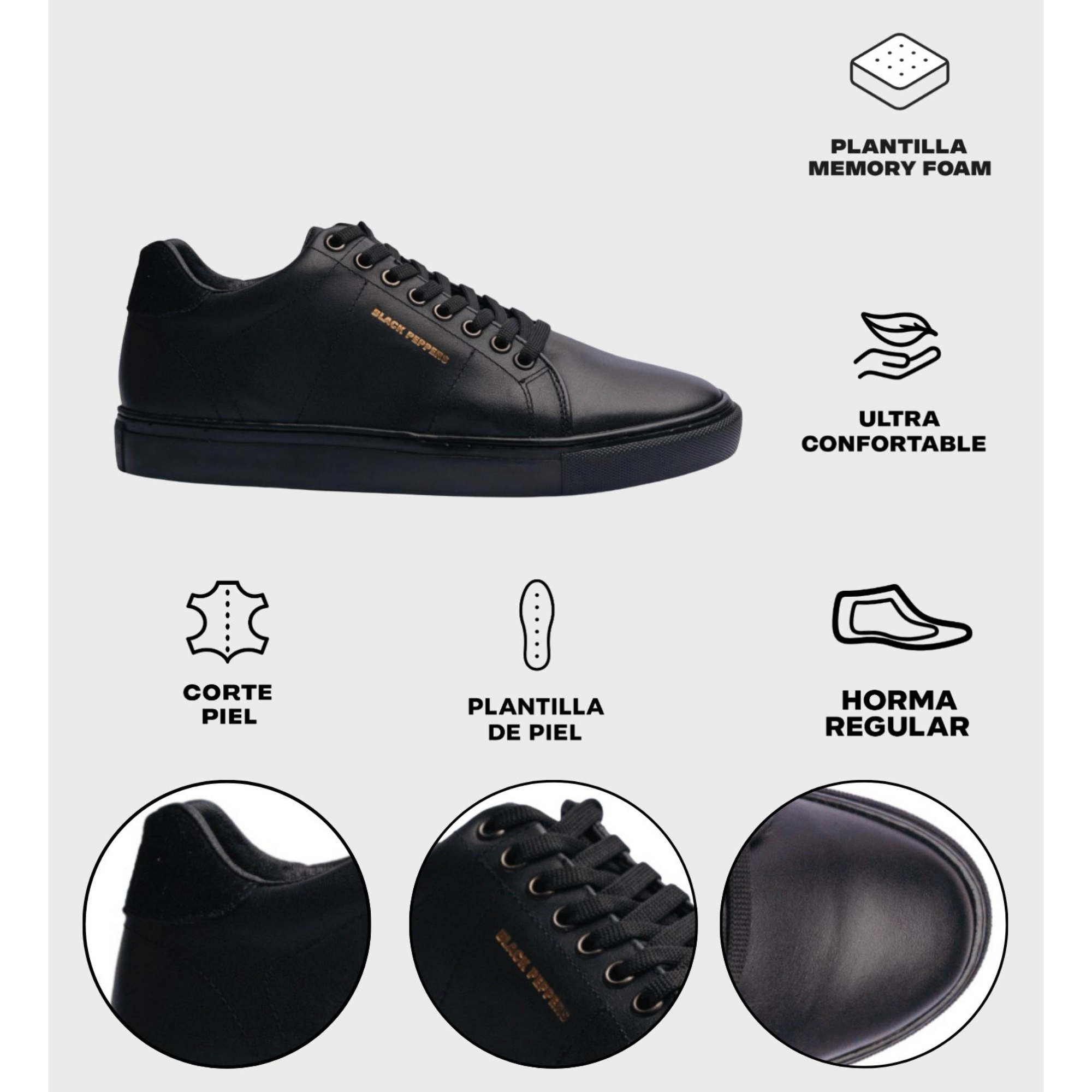 Lowtop Leather Sneaker CORE Black