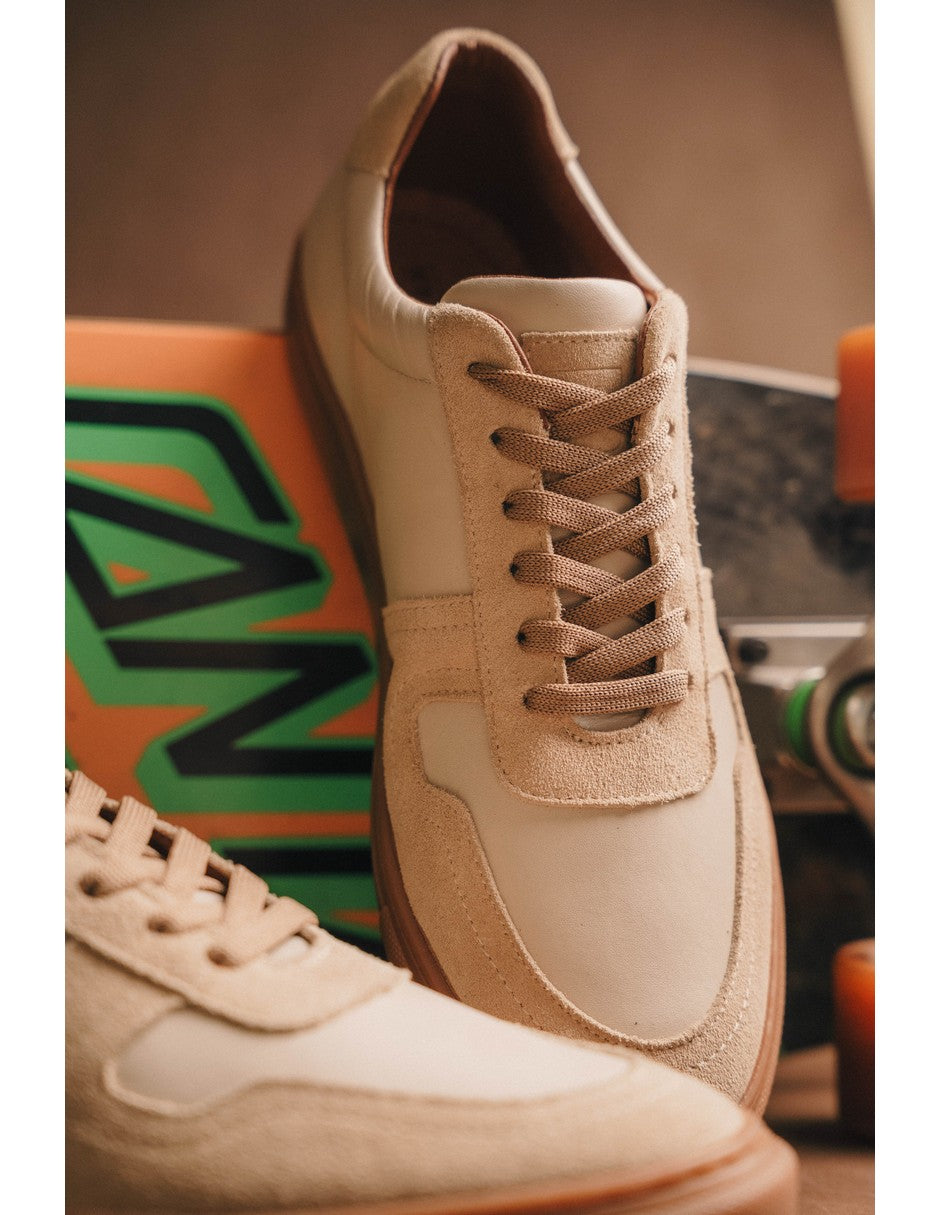 Lowtop Leather/Suede Sneaker TURIN Cream