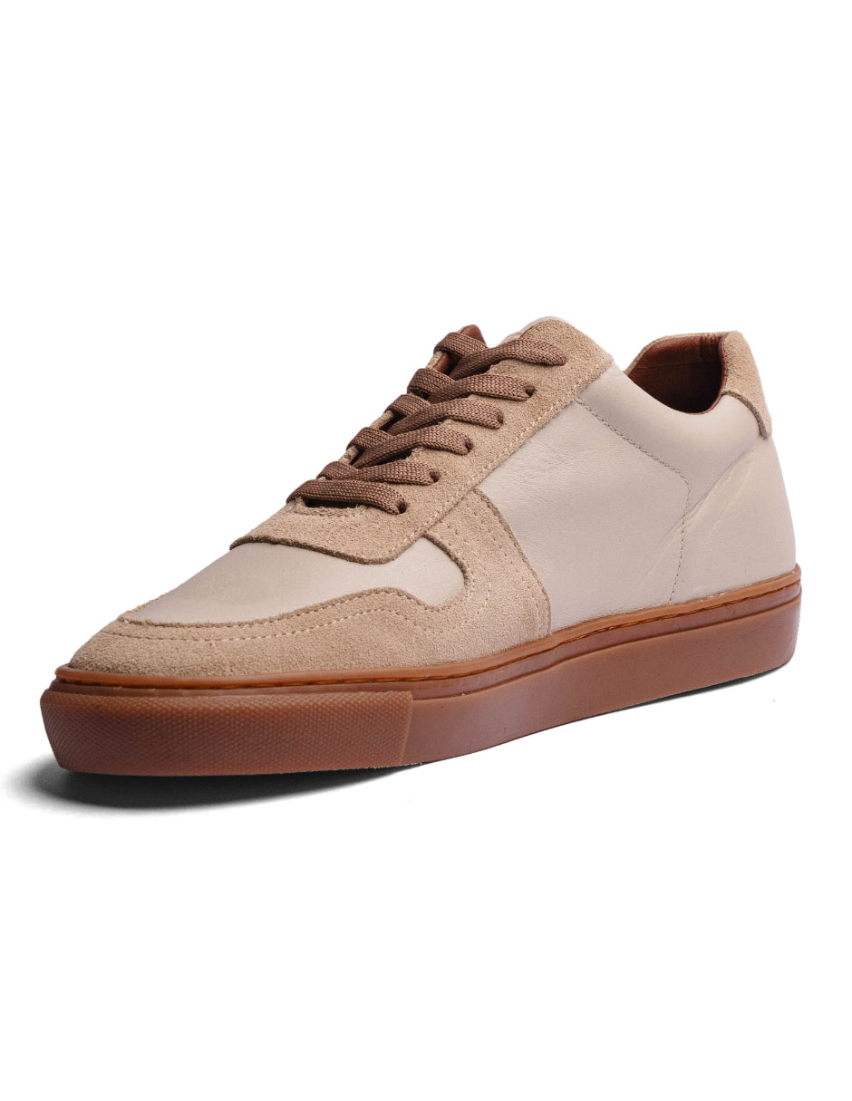 Lowtop Leather/Suede Sneaker TURIN Cream