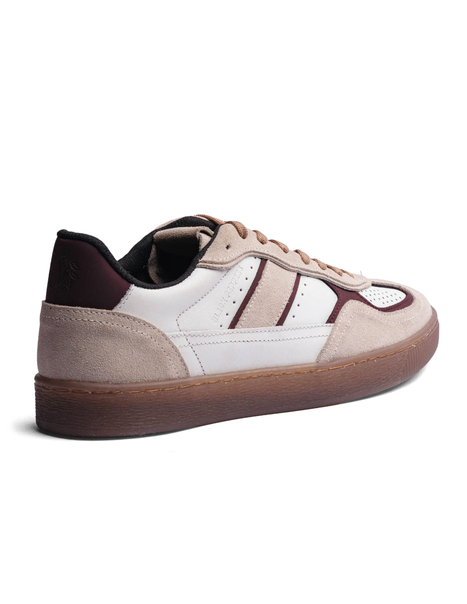 Lowtop Leather Sneaker PARMA Cream/Wine