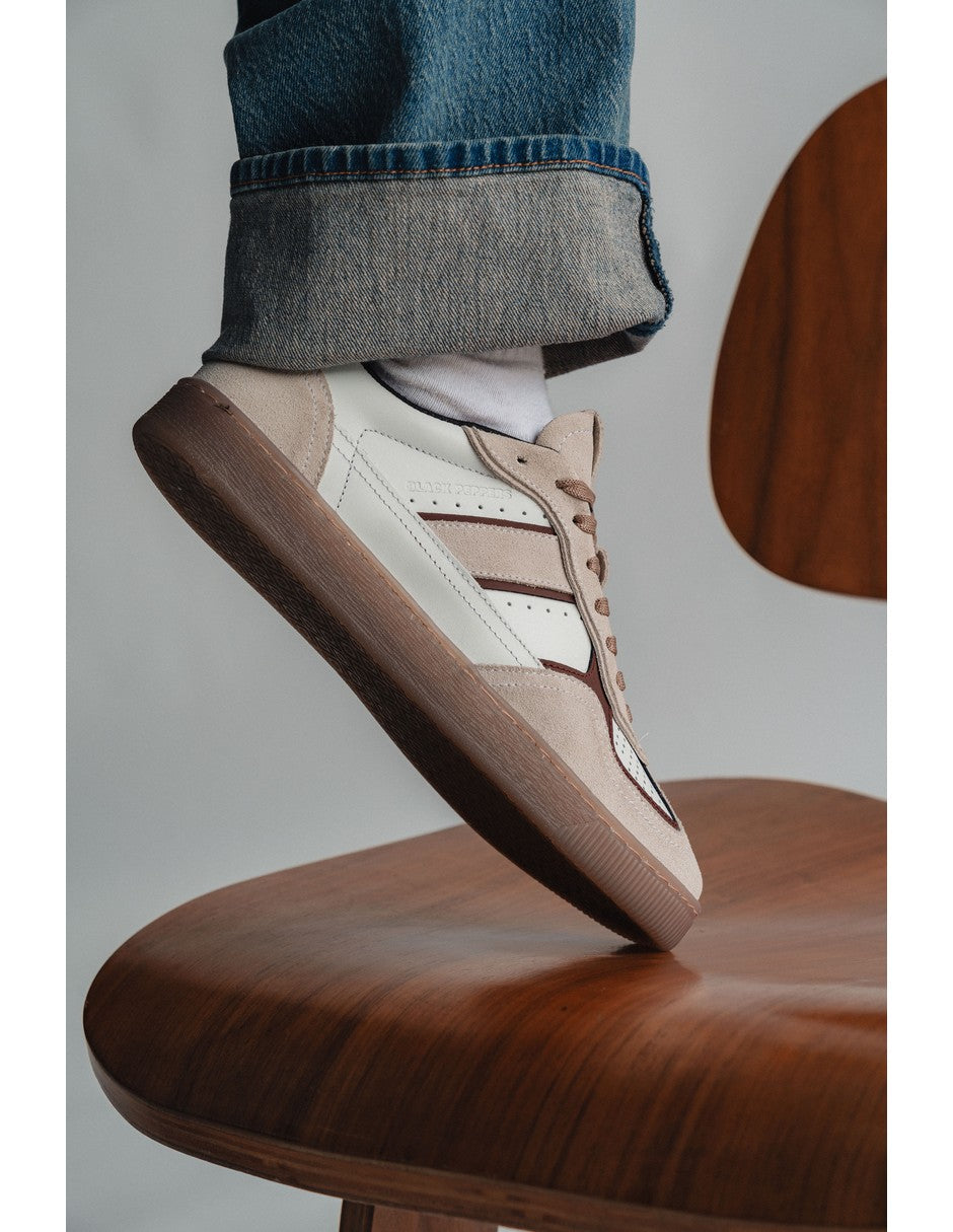 Lowtop Leather Sneaker PARMA Cream/Wine