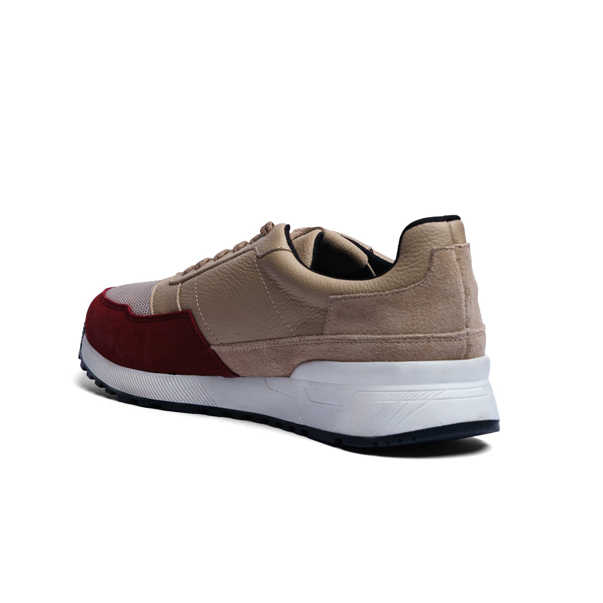 BLACK PEPPERS Trainer Leather Sneaker VERONA Red/Beige