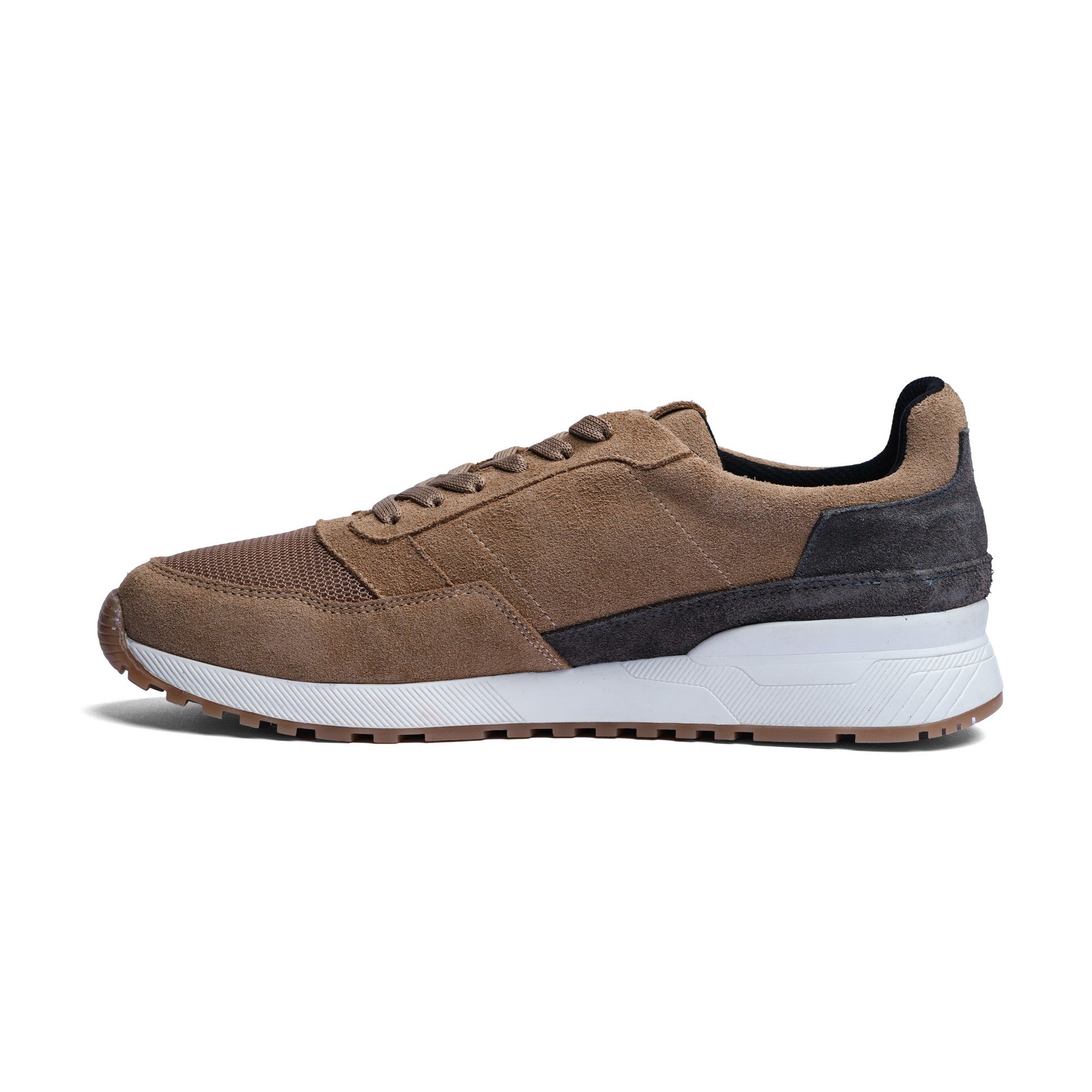 BLACK PEPPERS Trainer Suede Sneaker VERONA Gray/Camel