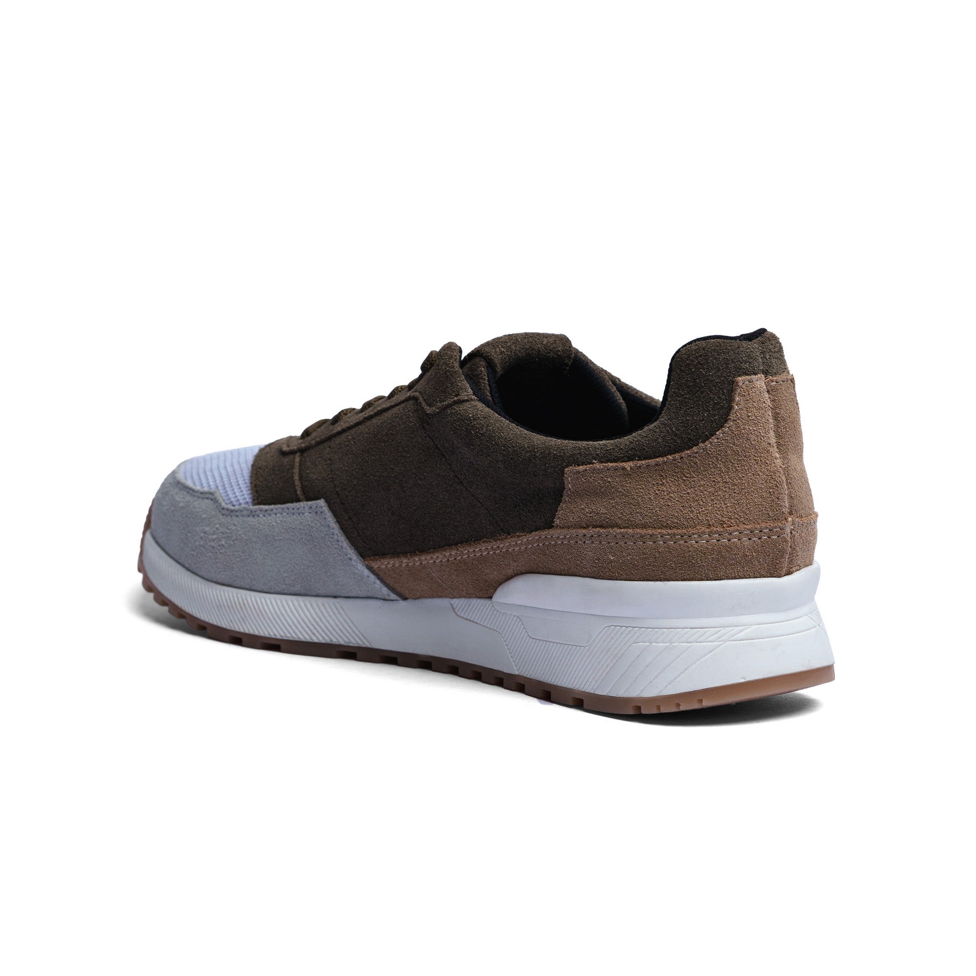 BLACK PEPPERS Trainer Suede Sneaker VERONA Military Green/Camel/Gray