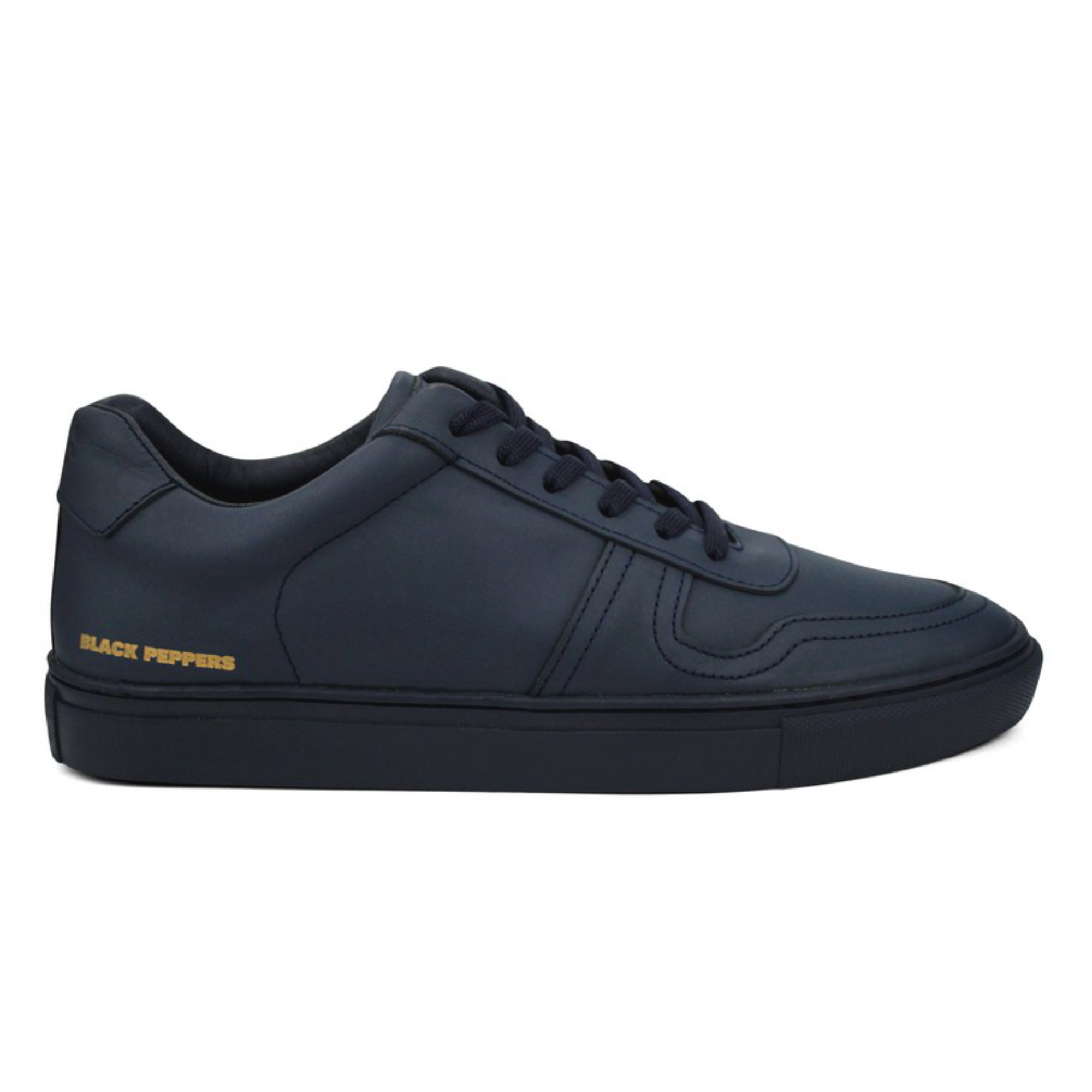 BLACK PEPPERS Lowtop Leather Sneaker TURIN Full Navy Blue