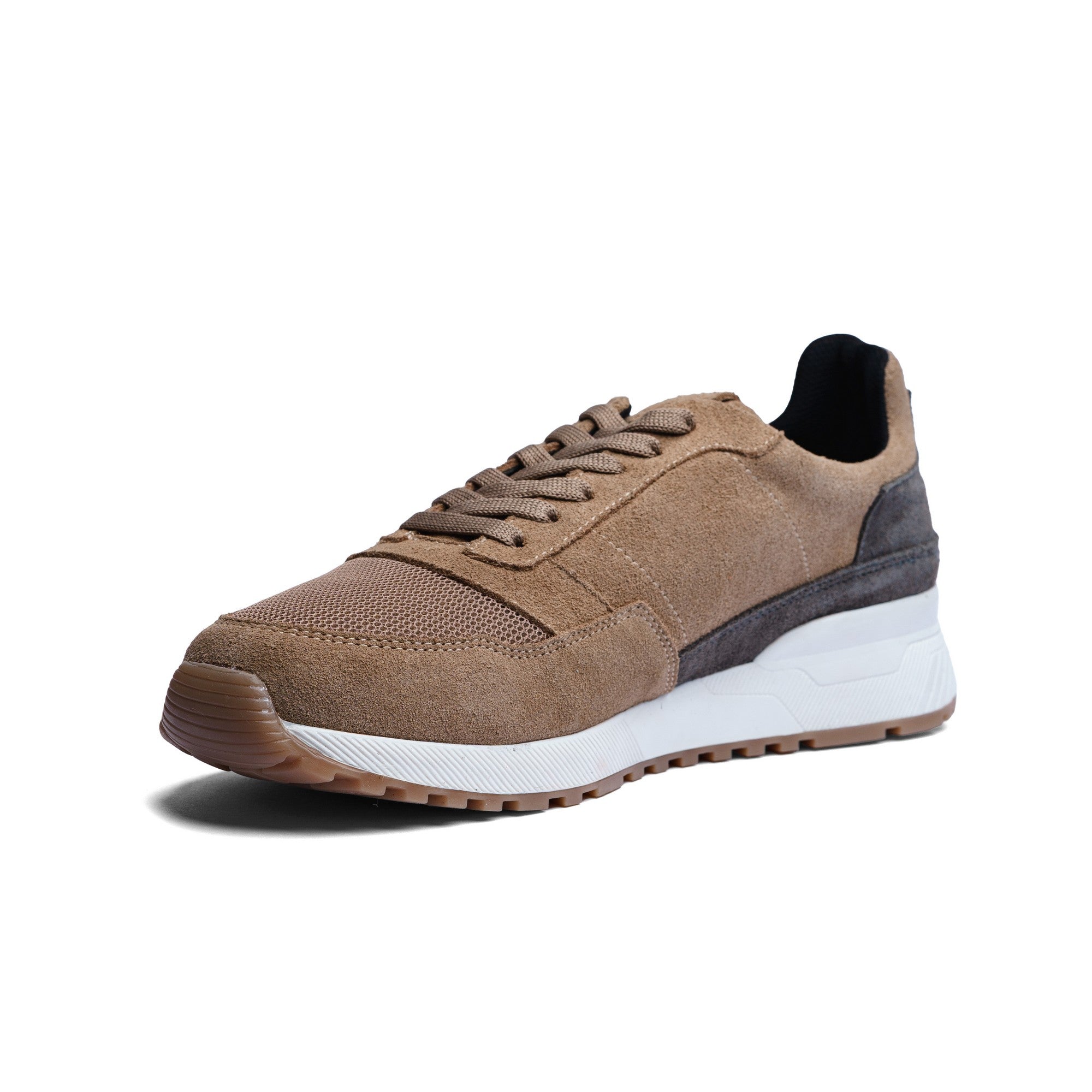 BLACK PEPPERS Trainer Suede Sneaker VERONA Gray/Camel