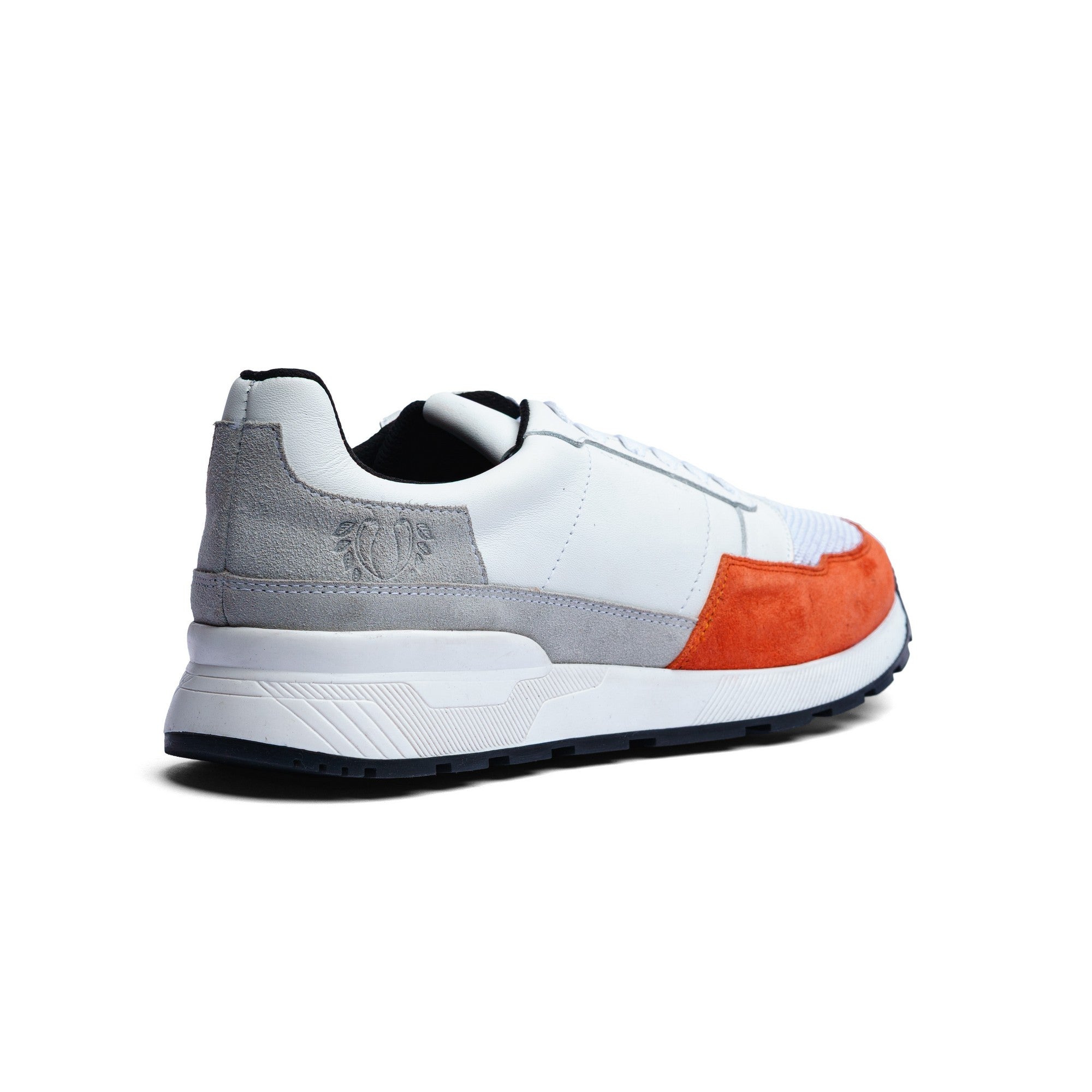 BLACK PEPPERS Trainer Leather Sneaker VERONA White/Orange