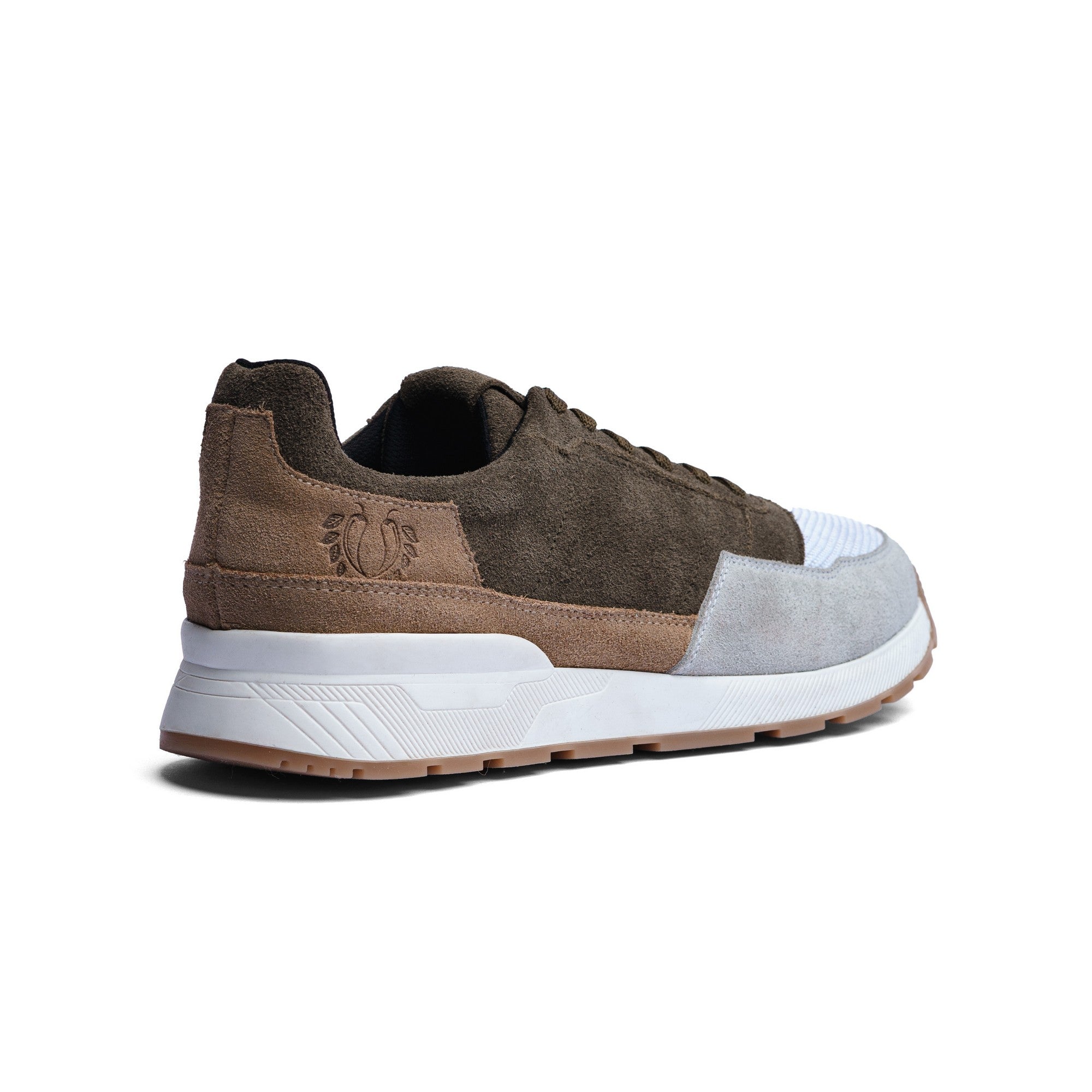 BLACK PEPPERS Trainer Suede Sneaker VERONA Military Green/Camel/Gray