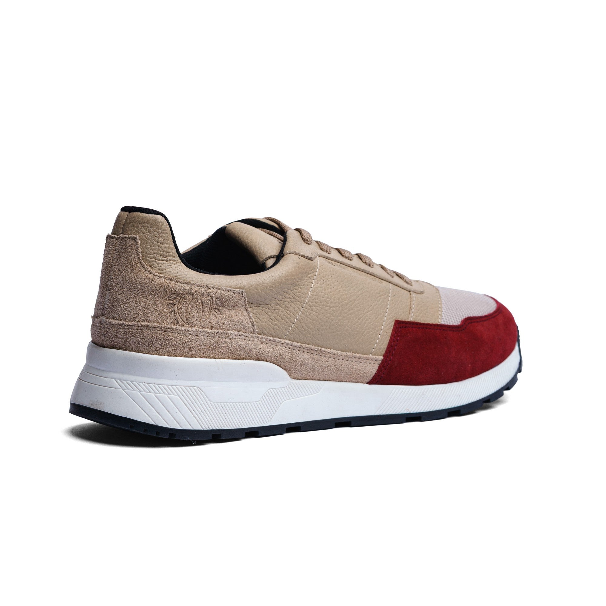 BLACK PEPPERS Trainer Leather Sneaker VERONA Red/Beige