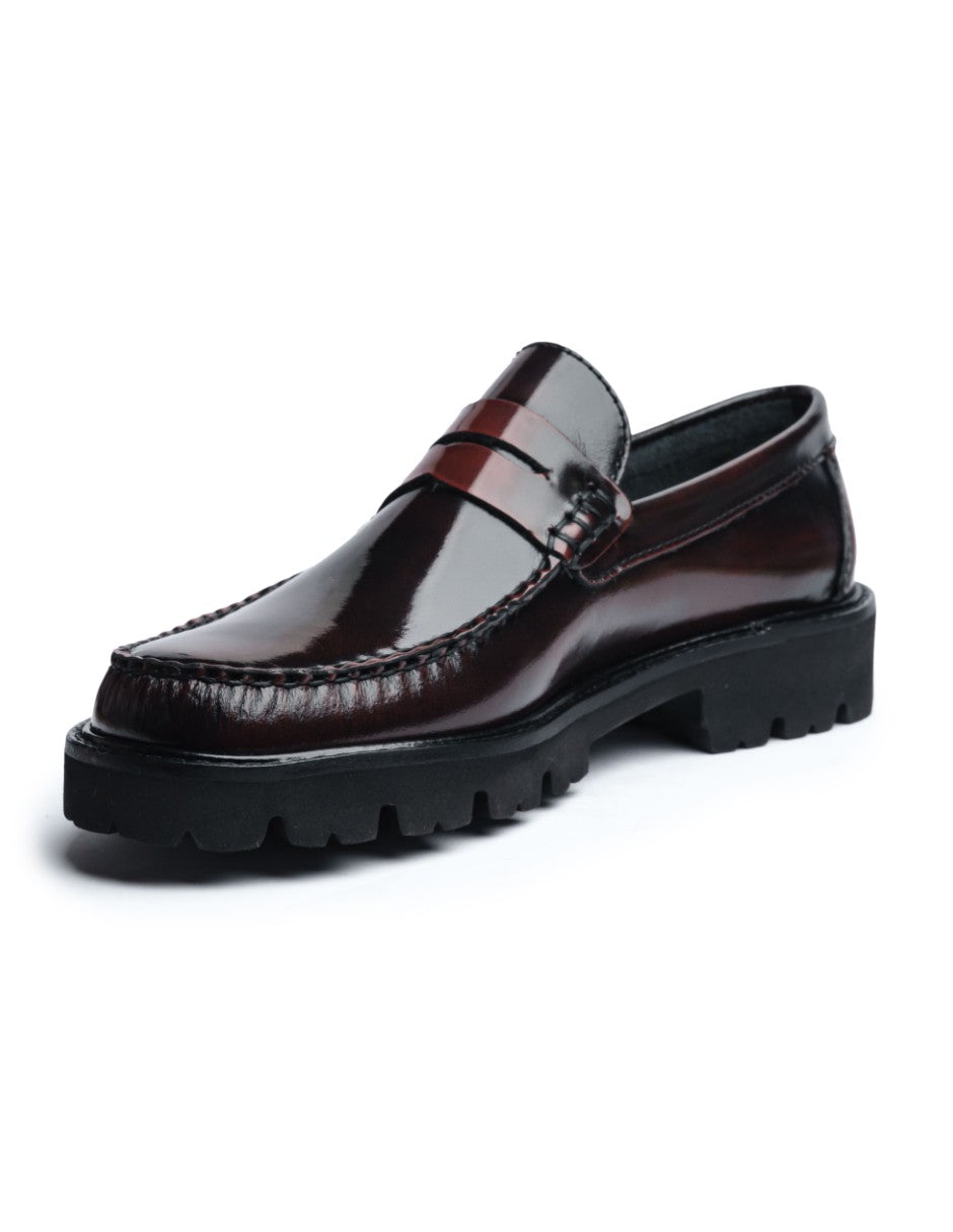 Leather Loafers Wine