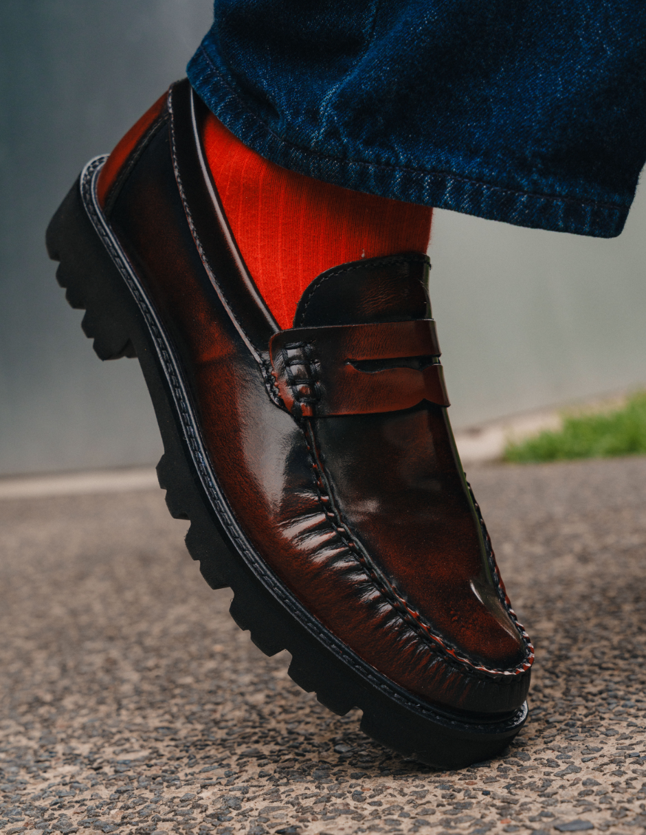 Leather Loafers Wine