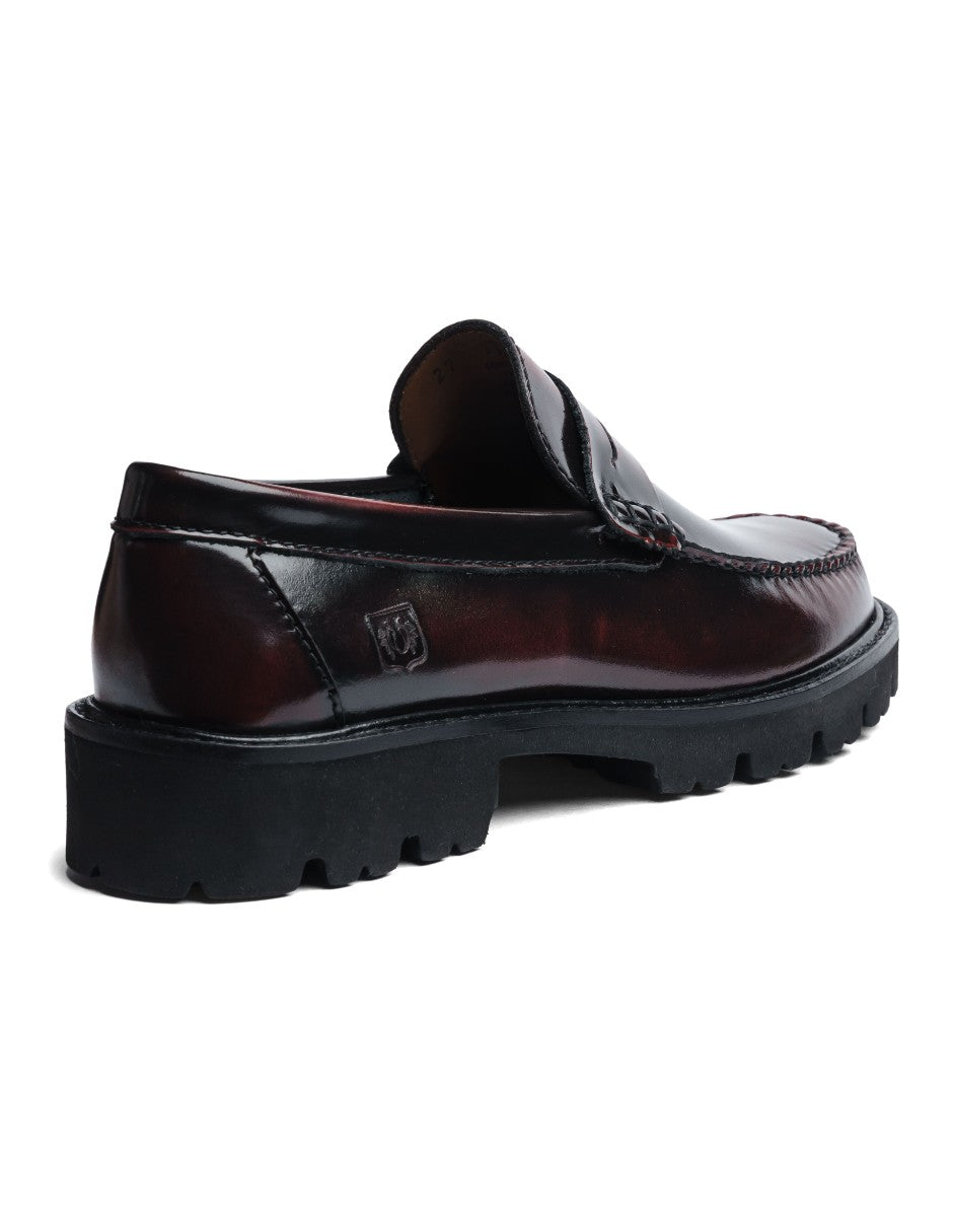 Leather Loafers Wine