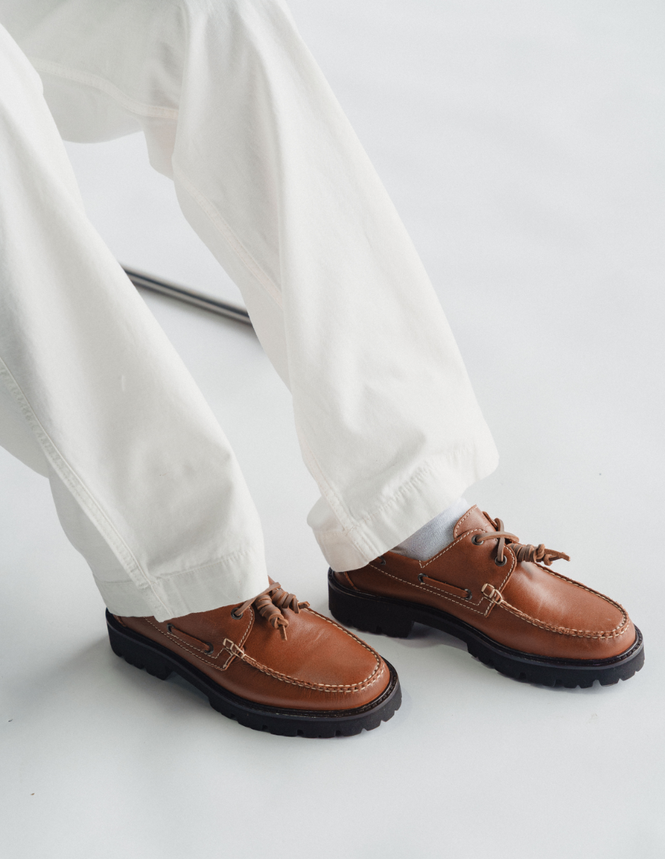 Leather Boat Shoe Camel