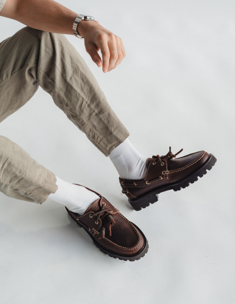 Leather Boat Shoe Wine