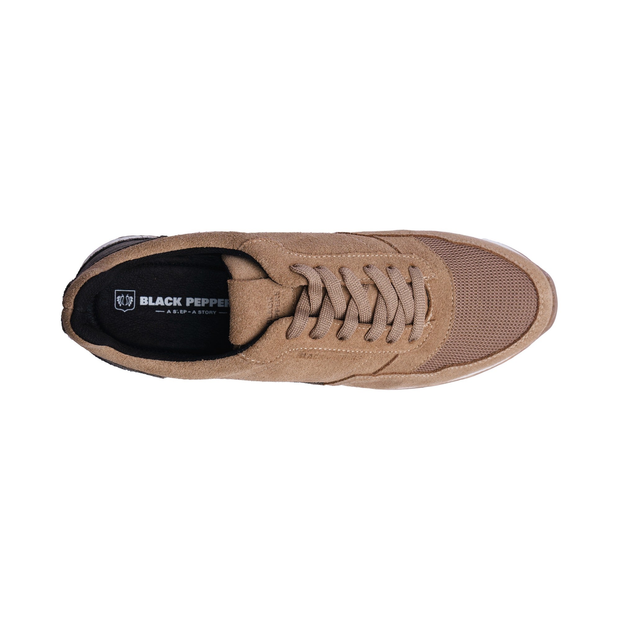 BLACK PEPPERS Trainer Suede Sneaker VERONA Gray/Camel