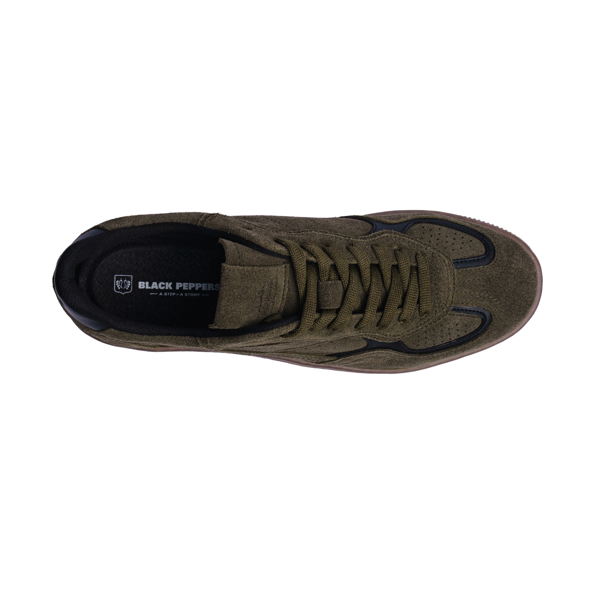 BLACK PEPPERS Lowtop Leather Sneaker PARMA Olive Green