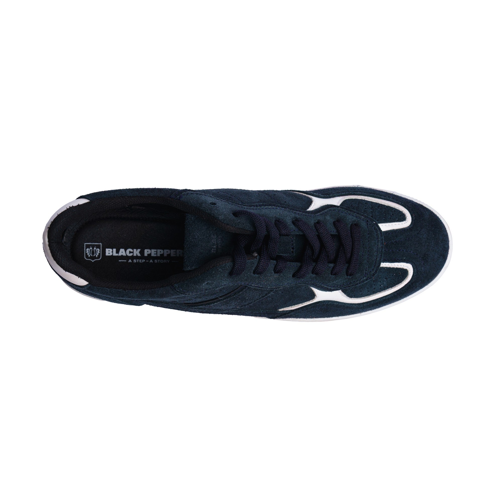 BLACK PEPPERS Lowtop Leather Sneaker PARMA Navy Blue
