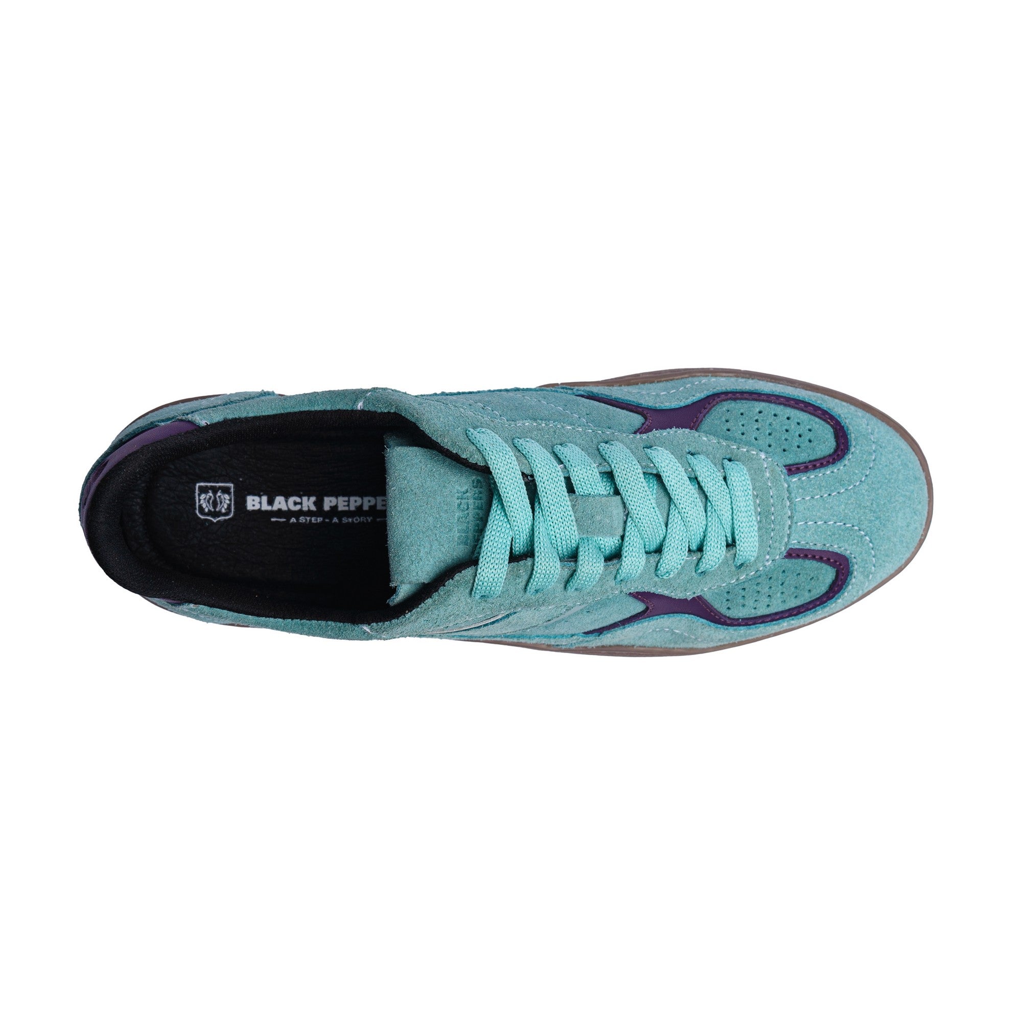 BLACK PEPPERS Lowtop Leather Sneaker PARMA Aqua