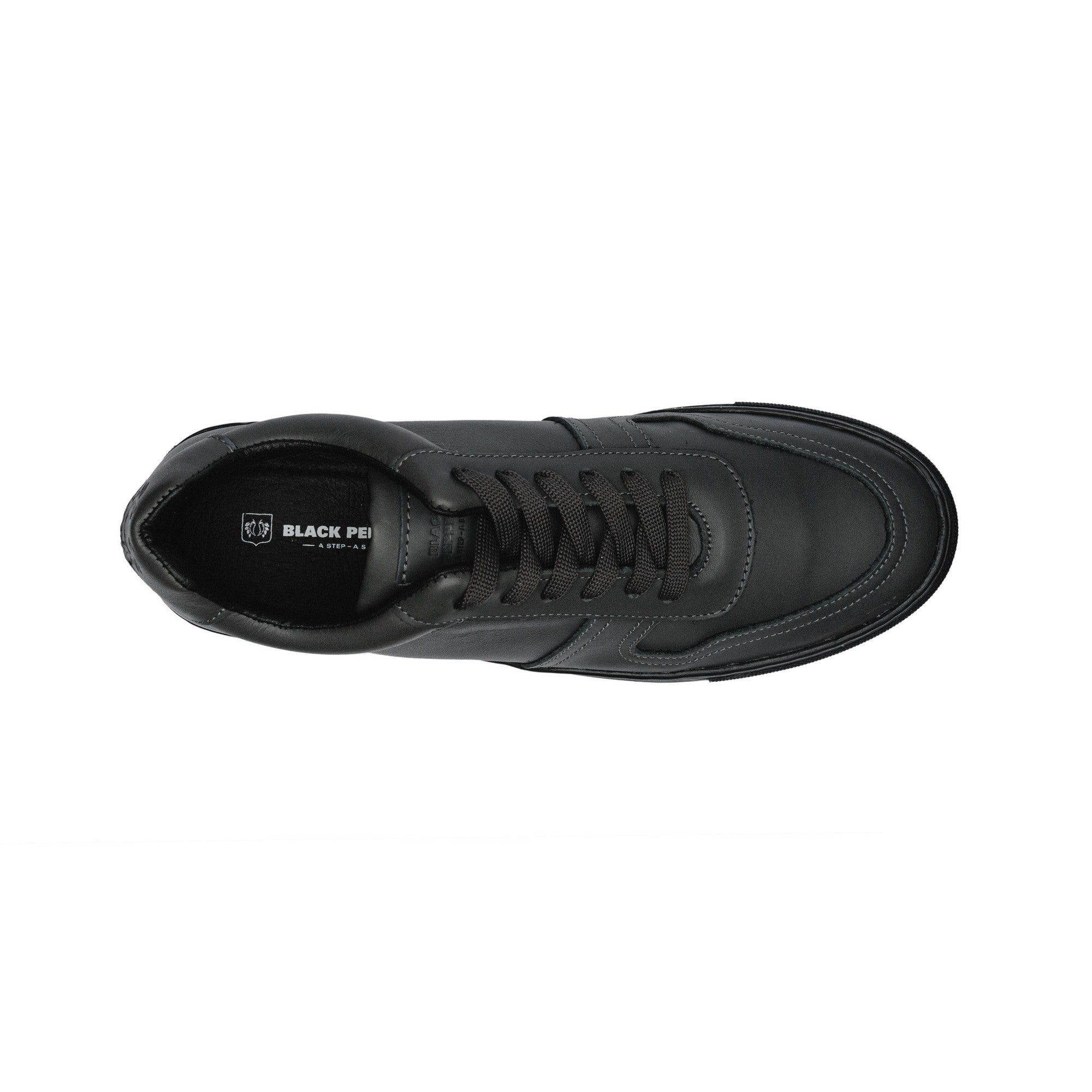 BLACK PEPPERS Lowtop Leather Sneaker TURIN Oxford Gris