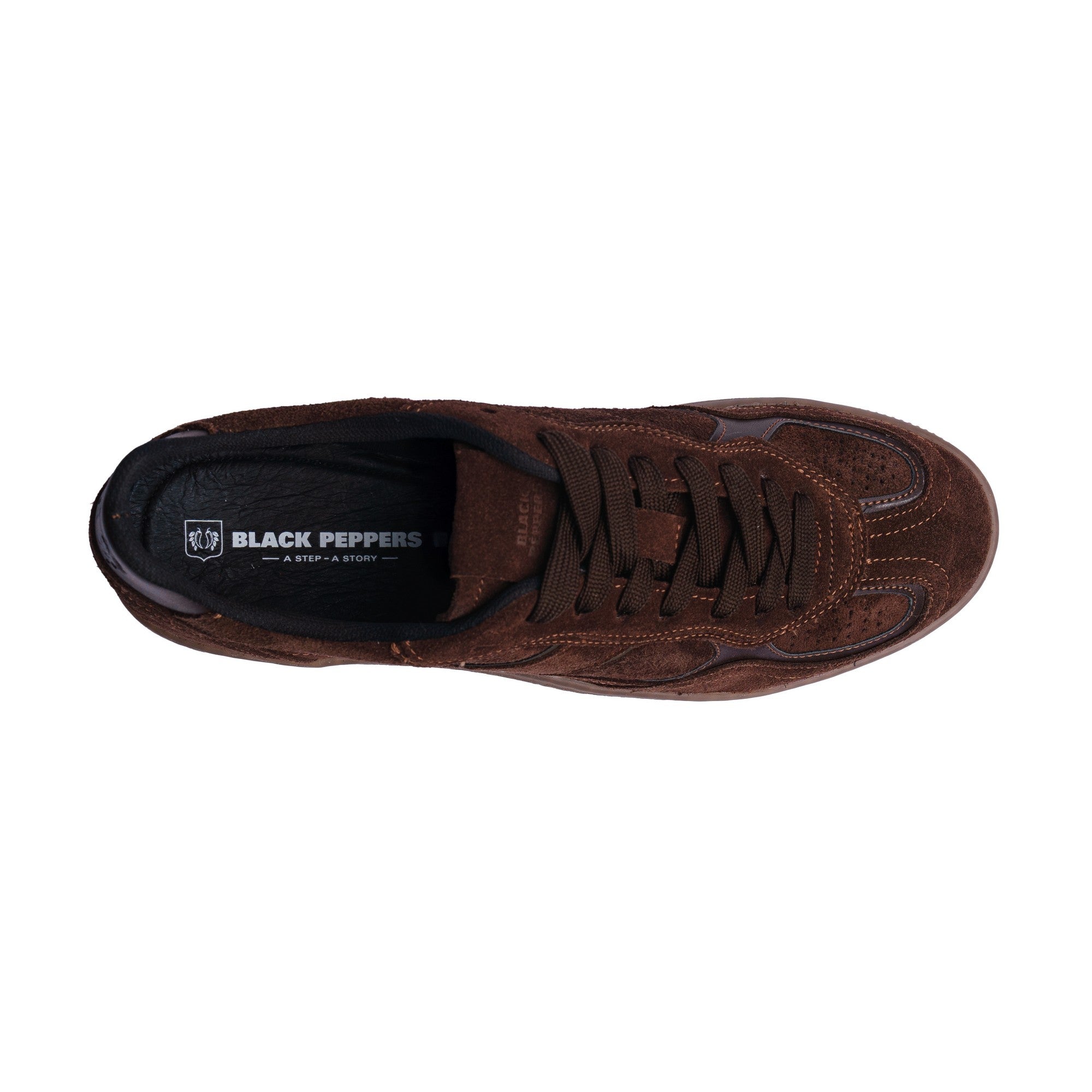 Tenis de Piel Black Peppers Lowtop Leather Sneaker PALERMO Brown/Brown Sole