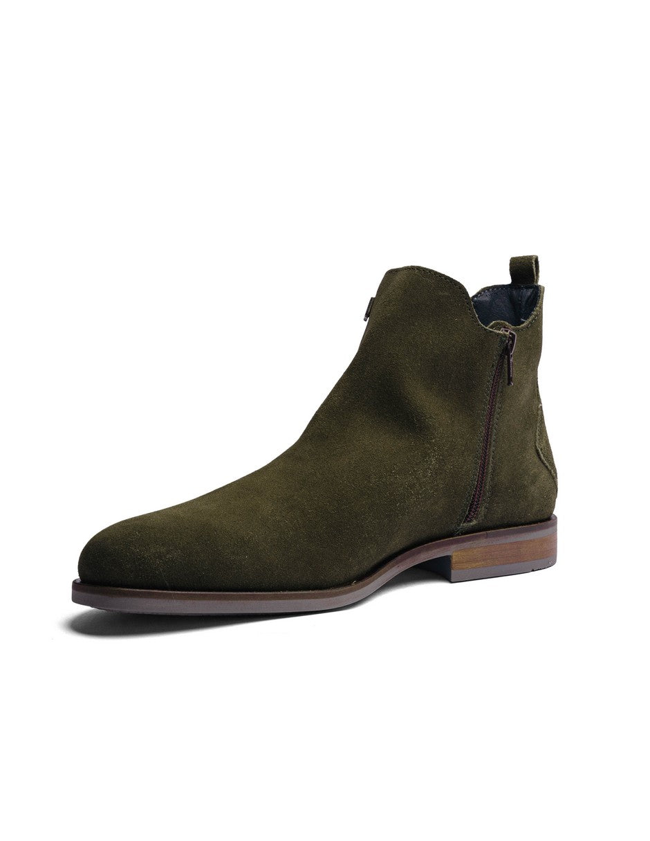 Olive Green Suede Leather ROCKSTAR CHELSEA