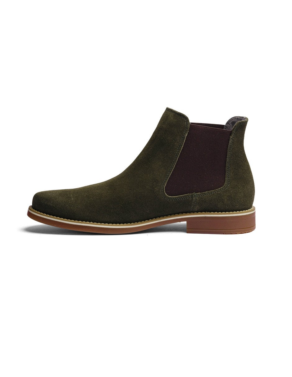 Olive Green Suede Leather Classic Chelsea