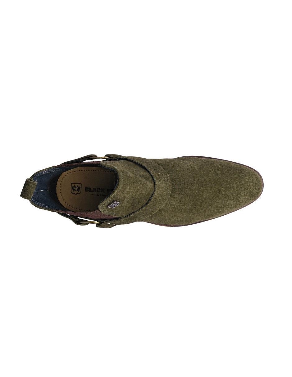 Olive Green Suede Leather LACE CHELSEA