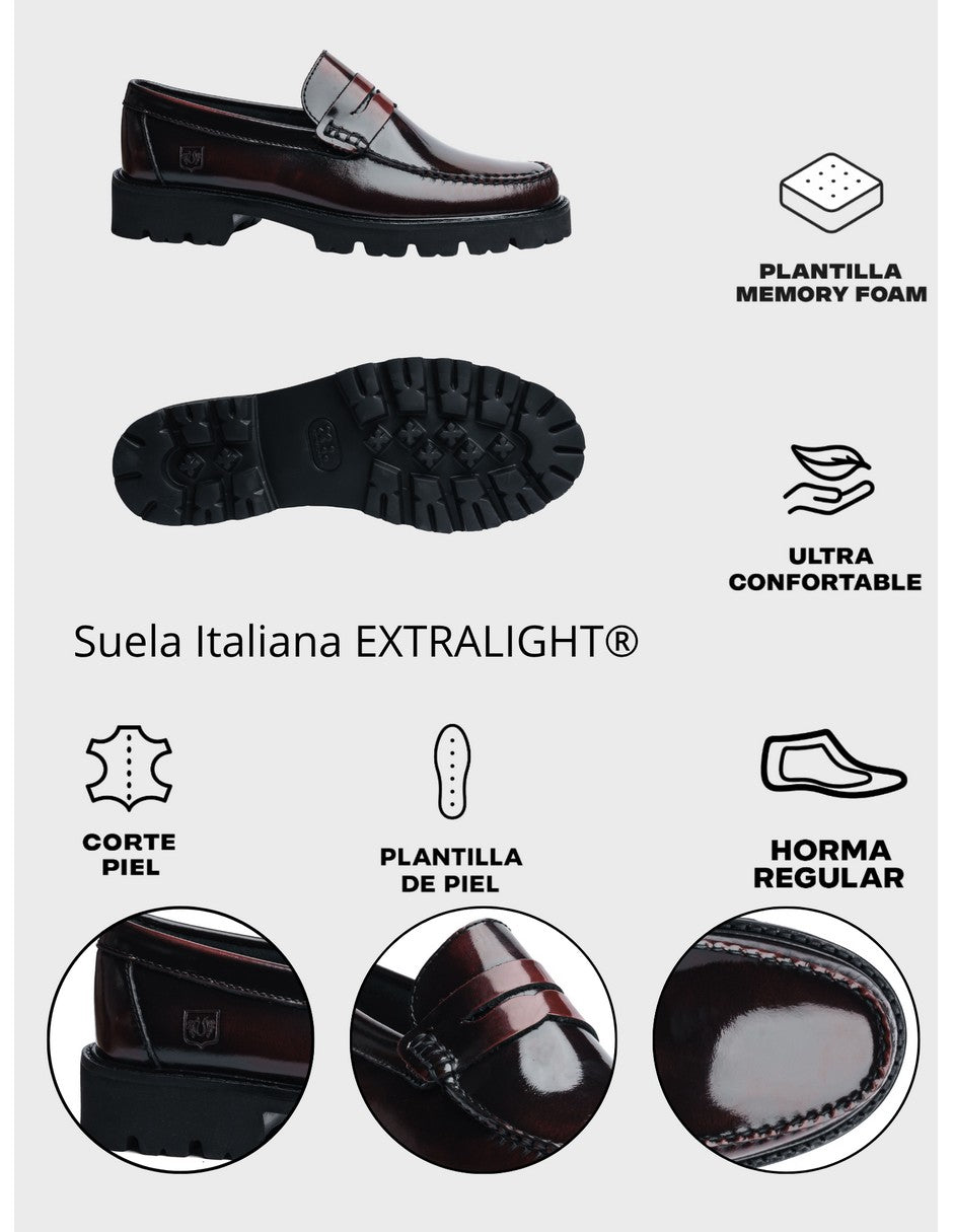 Leather Loafers Wine