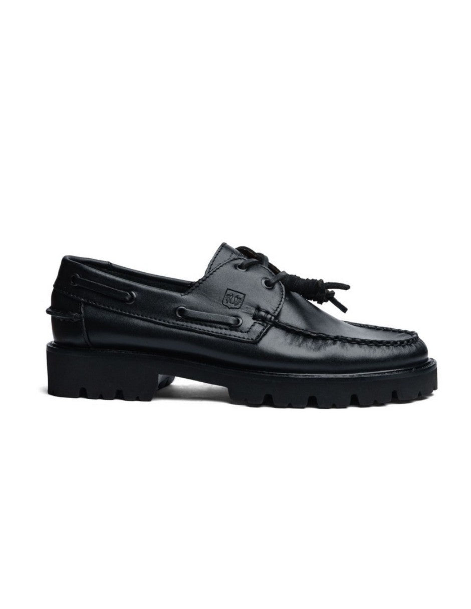 Leather Boat Shoe Black