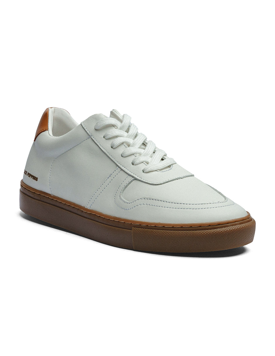 Lowtop Leather Sneaker TURIN White/ Rubber Sole