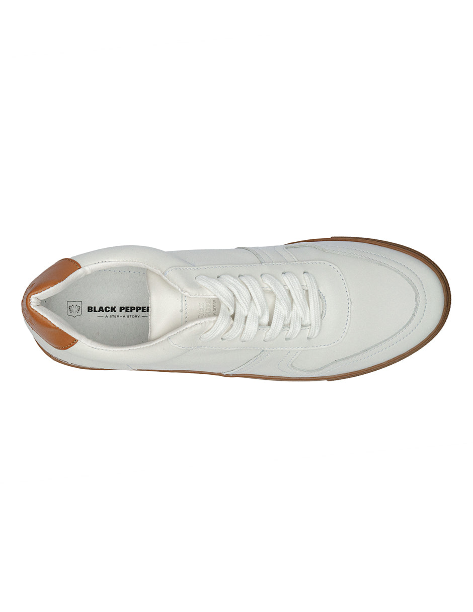Lowtop Leather Sneaker TURIN White/ Rubber Sole