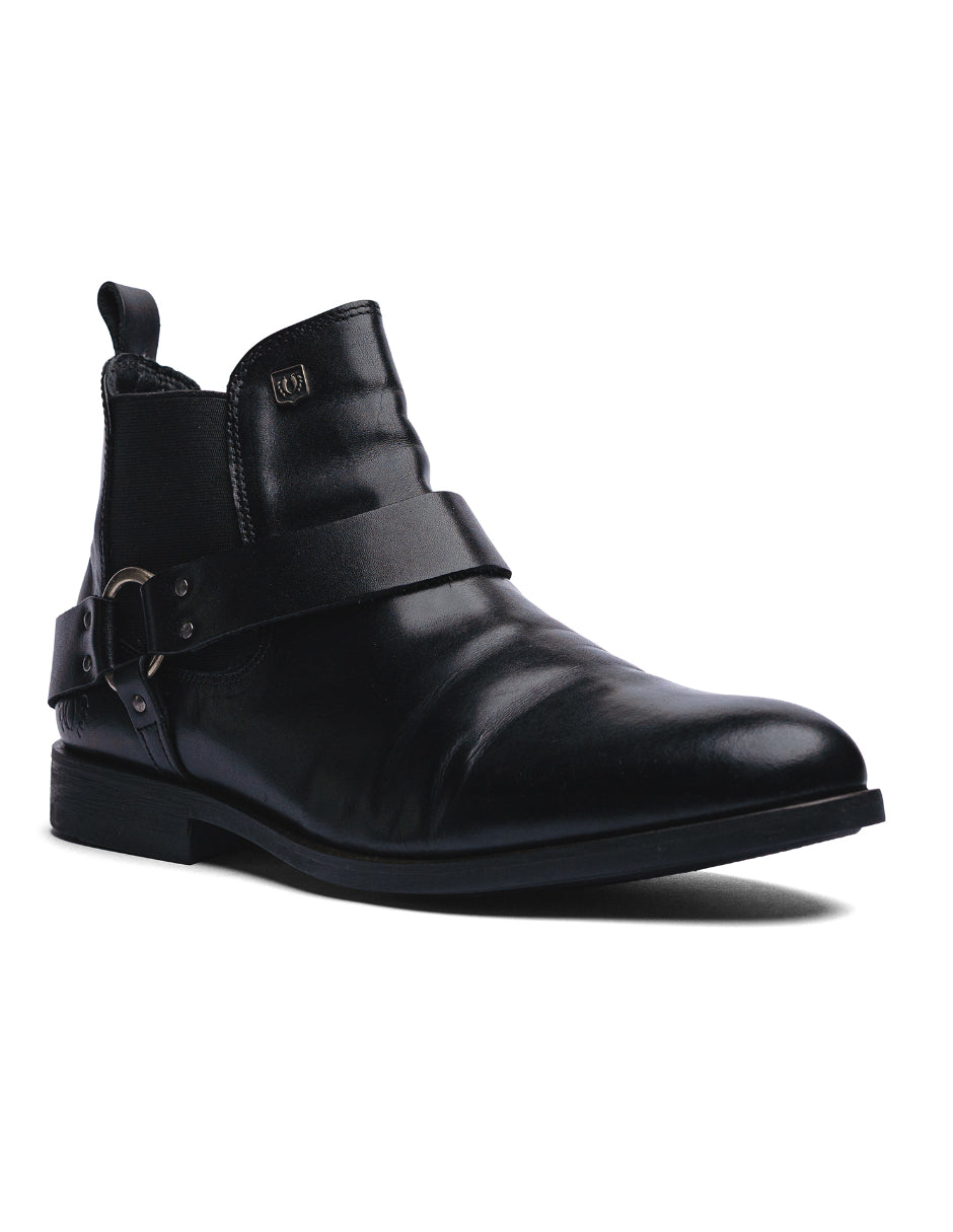 Black Leather LACE CHELSEA