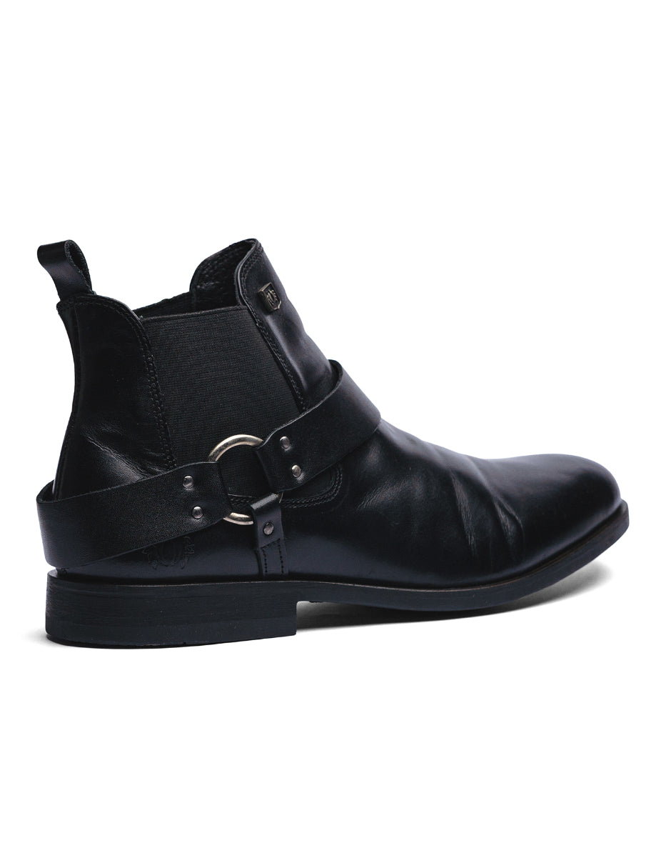 Black Leather LACE CHELSEA