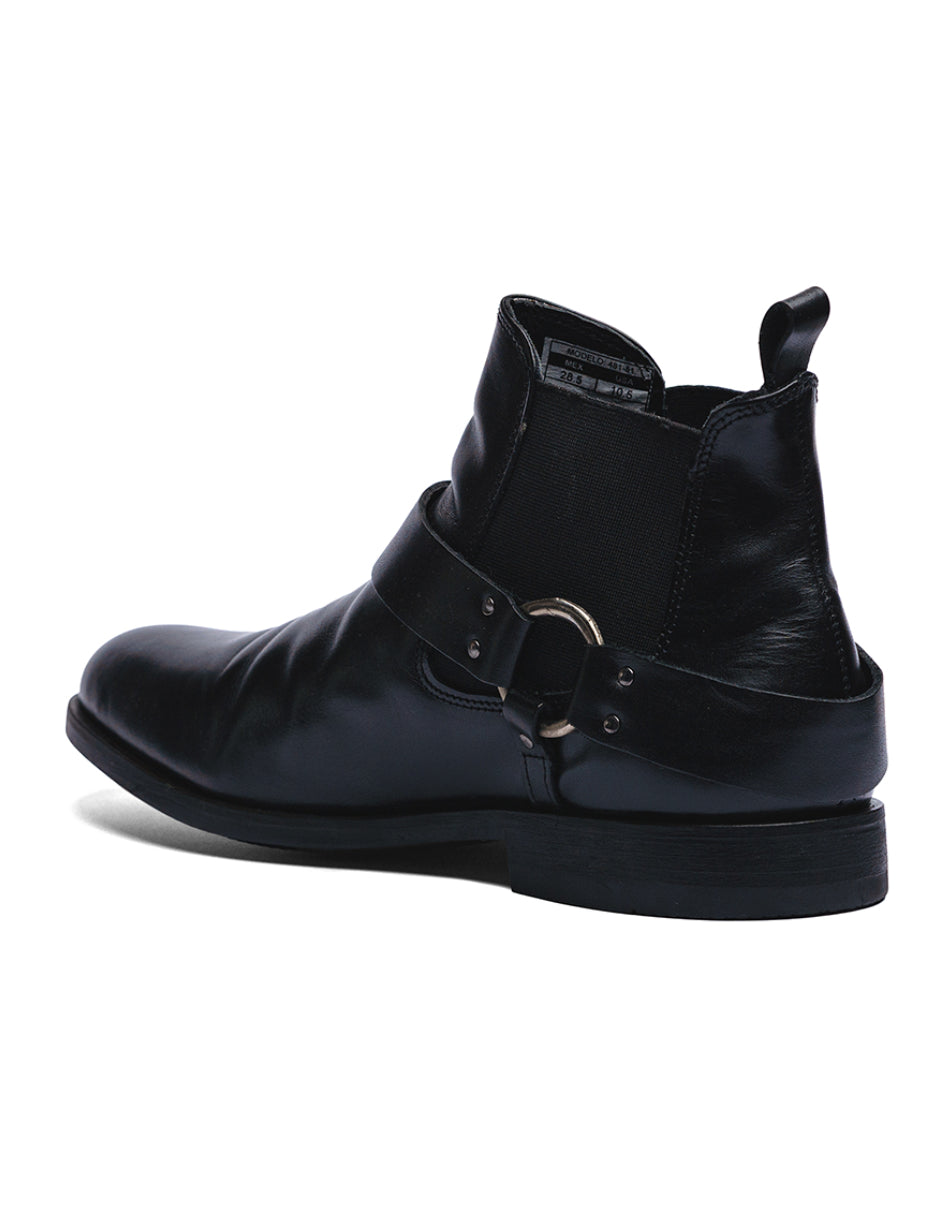 Black Leather LACE CHELSEA