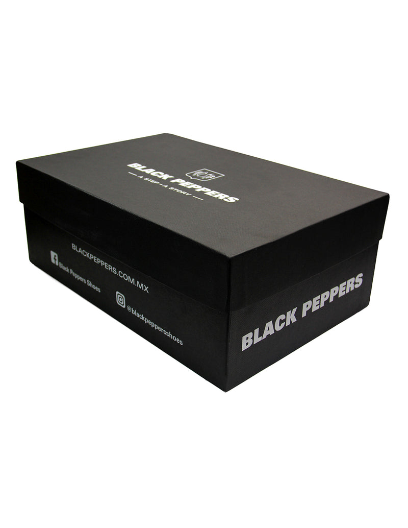 TENIS DE PIEL PREMIUM BLACK PEPPERS BLACK/BROWN PR