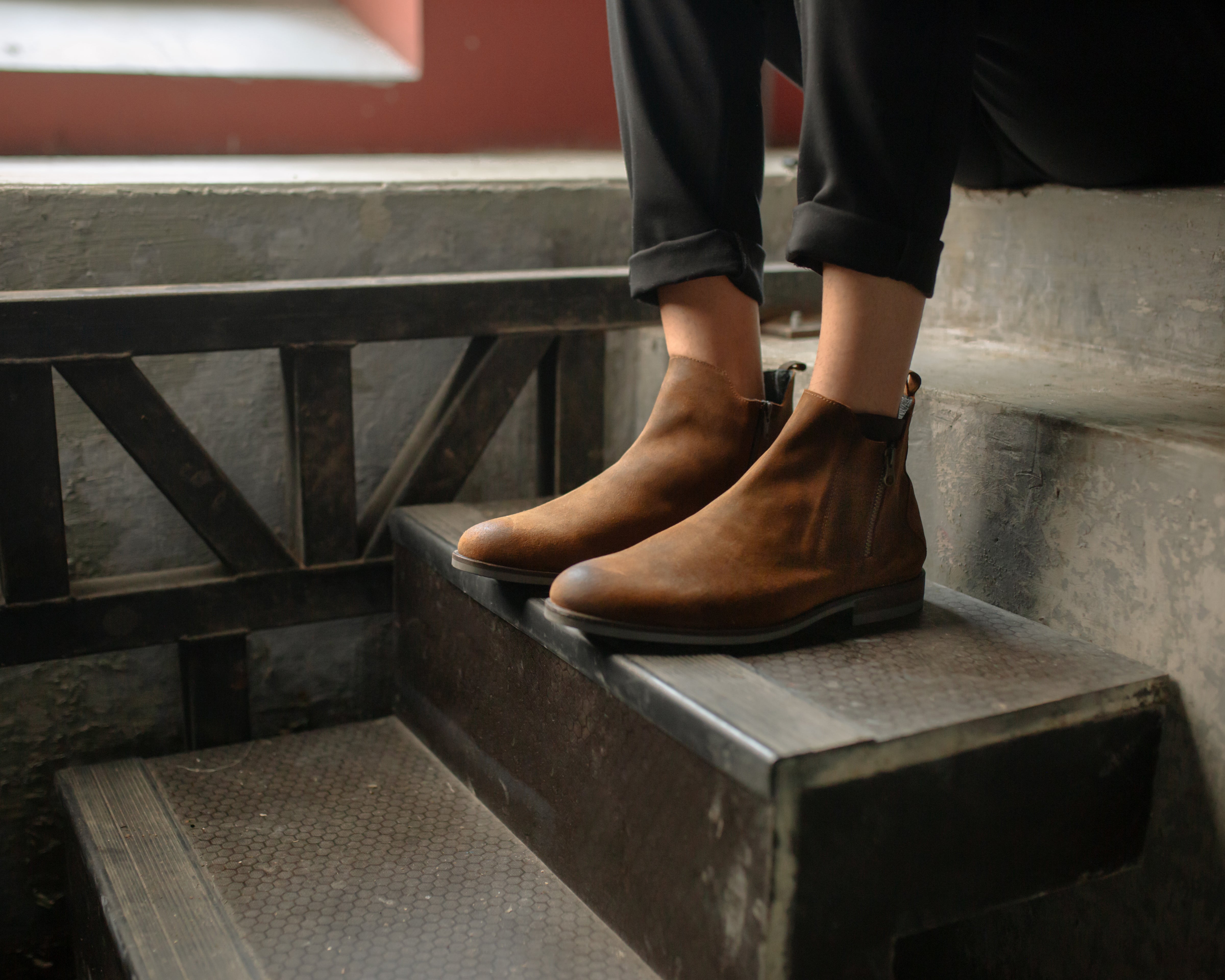 BLACK PEPPERS Camel Suede ROCKSTAR CHELSEA