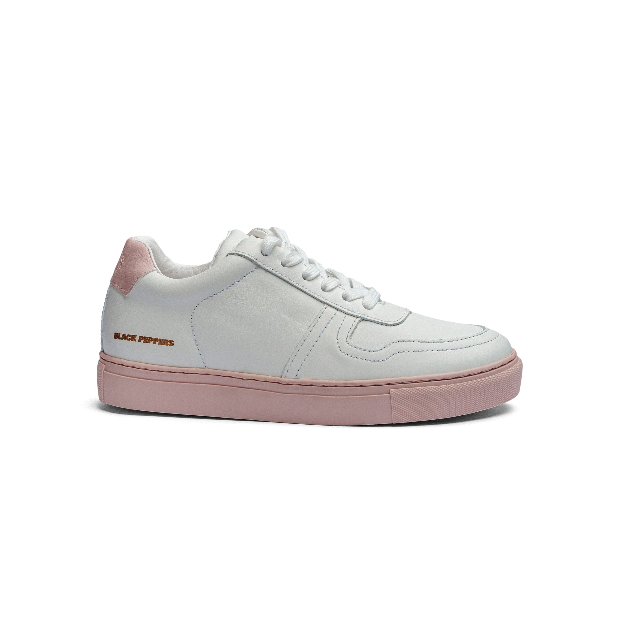 Tenis de Piel Black Peppers Lowtop Leather Sneaker PR White/Pink Sole