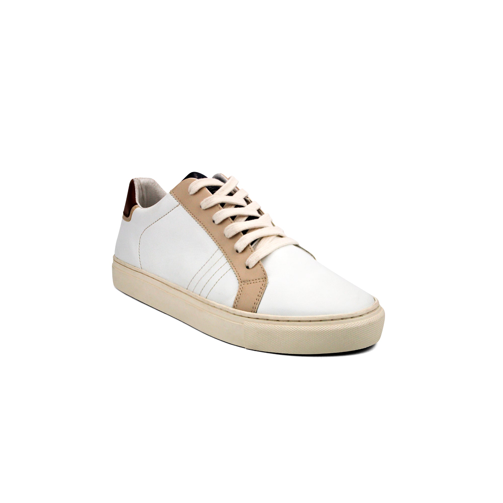 Tenis de Piel Black Peppers Lowtop Leather Sneaker VB White/Beige