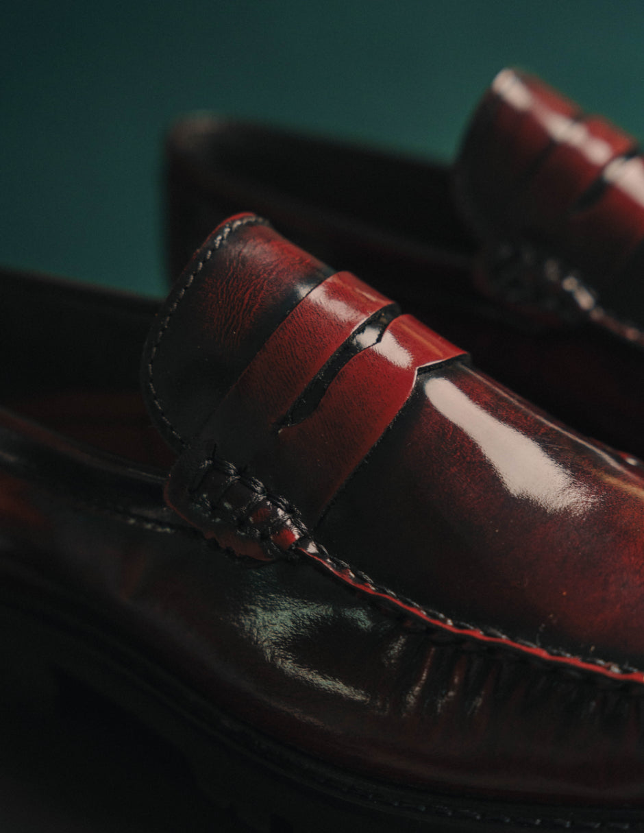 Leather Loafers Wine